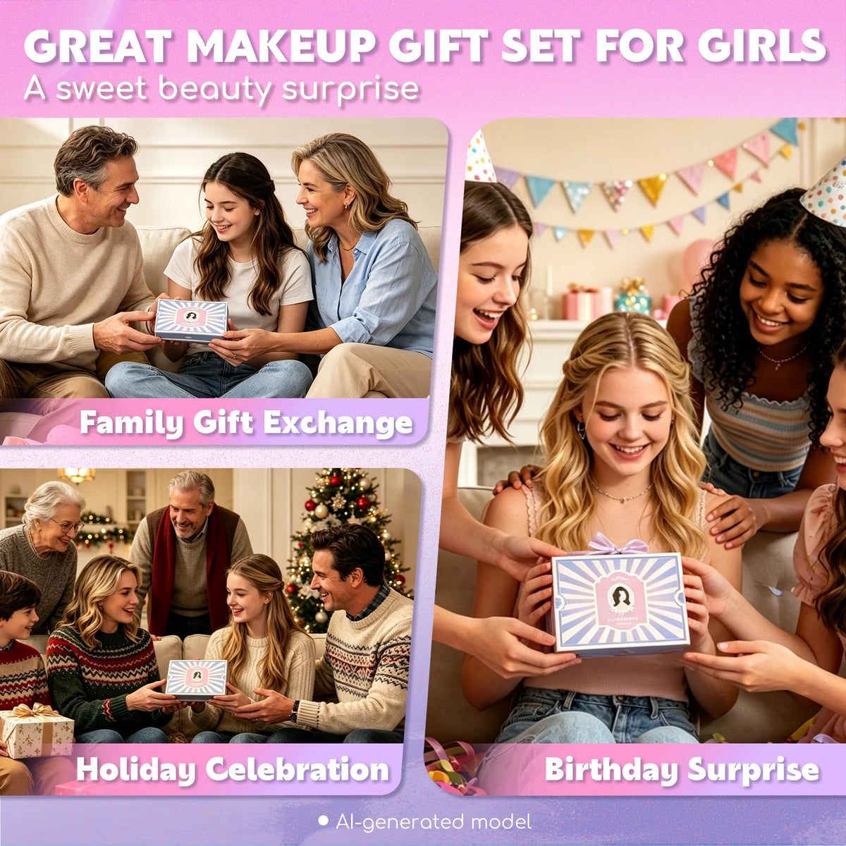 Color Nymph Makeup Kit for Teens Girls Beginners Travel Make up Set Green