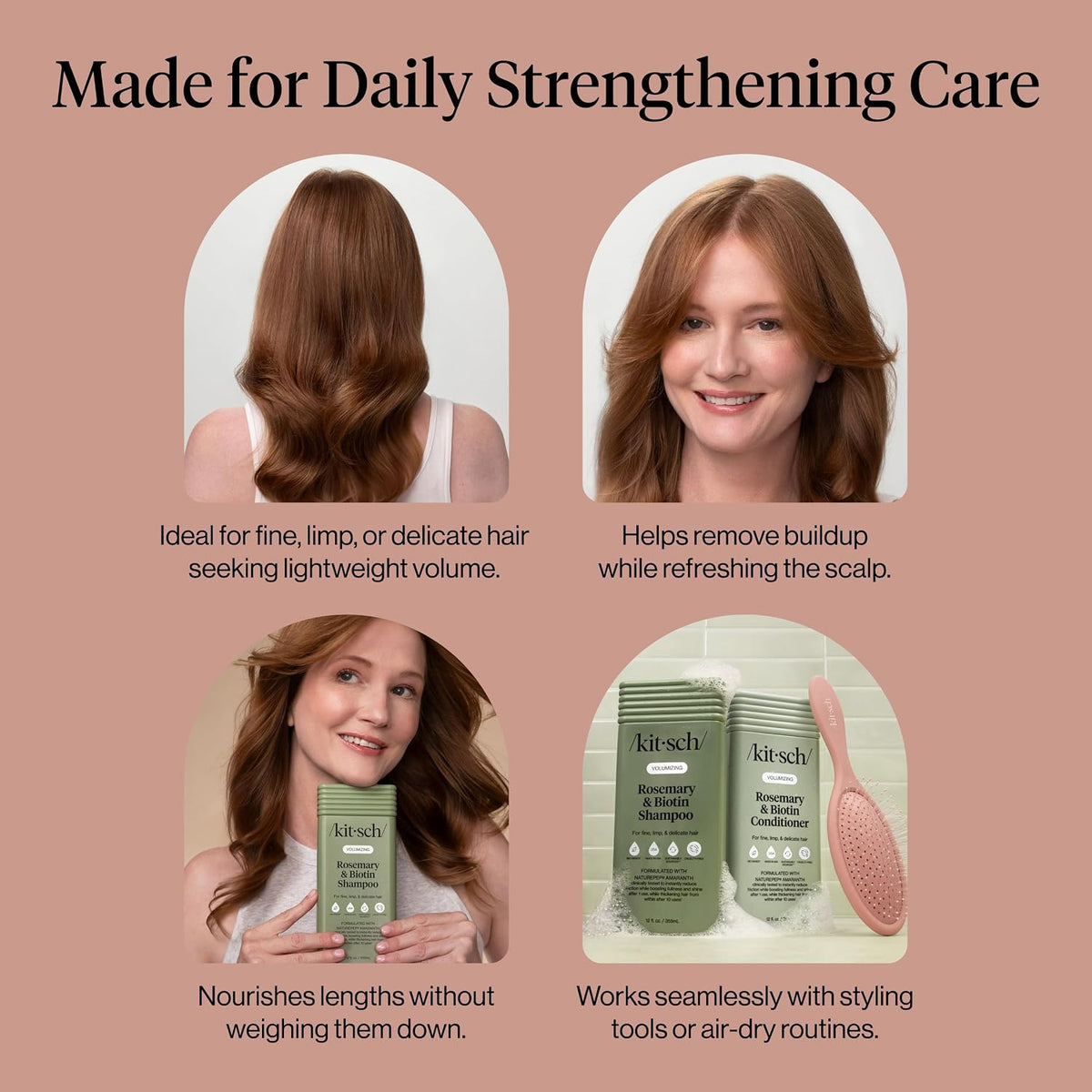 Kitsch Rosemary & Biotin Shampoo and Conditioner Set – Made in USA