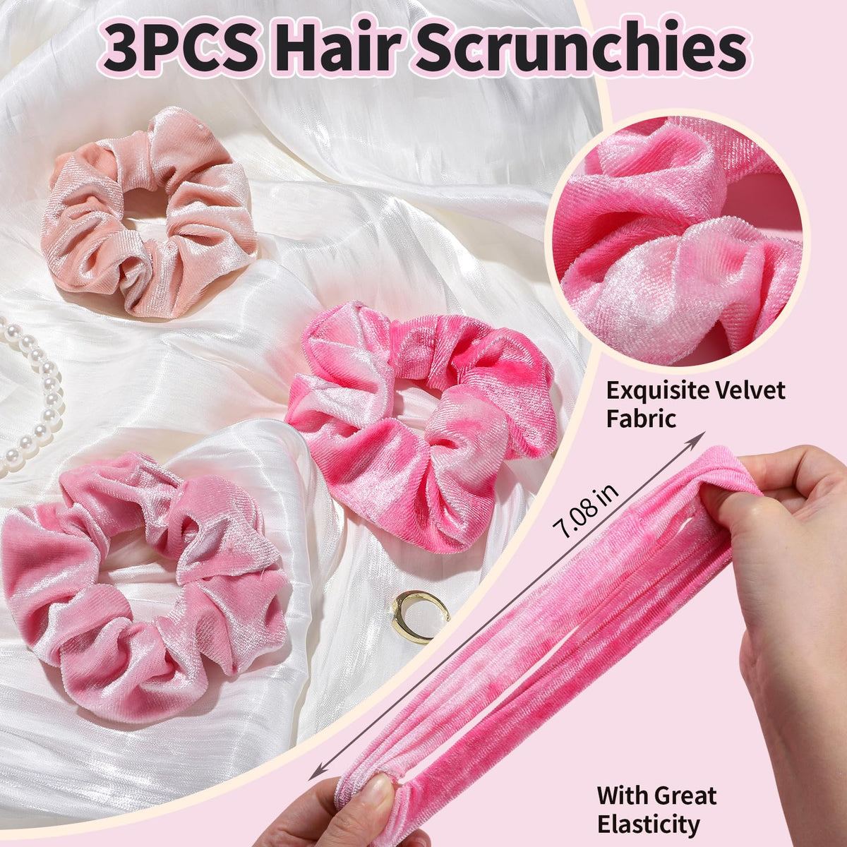 LEOBRO Spa Headband, 6pcs Makeup Headbands and Hair Scrunchies, Bow Skin Care Headband for Washing Face for Teen Girls Women, Easter Basket Valentines Christmas Gift for Girls, Black & White & Gray