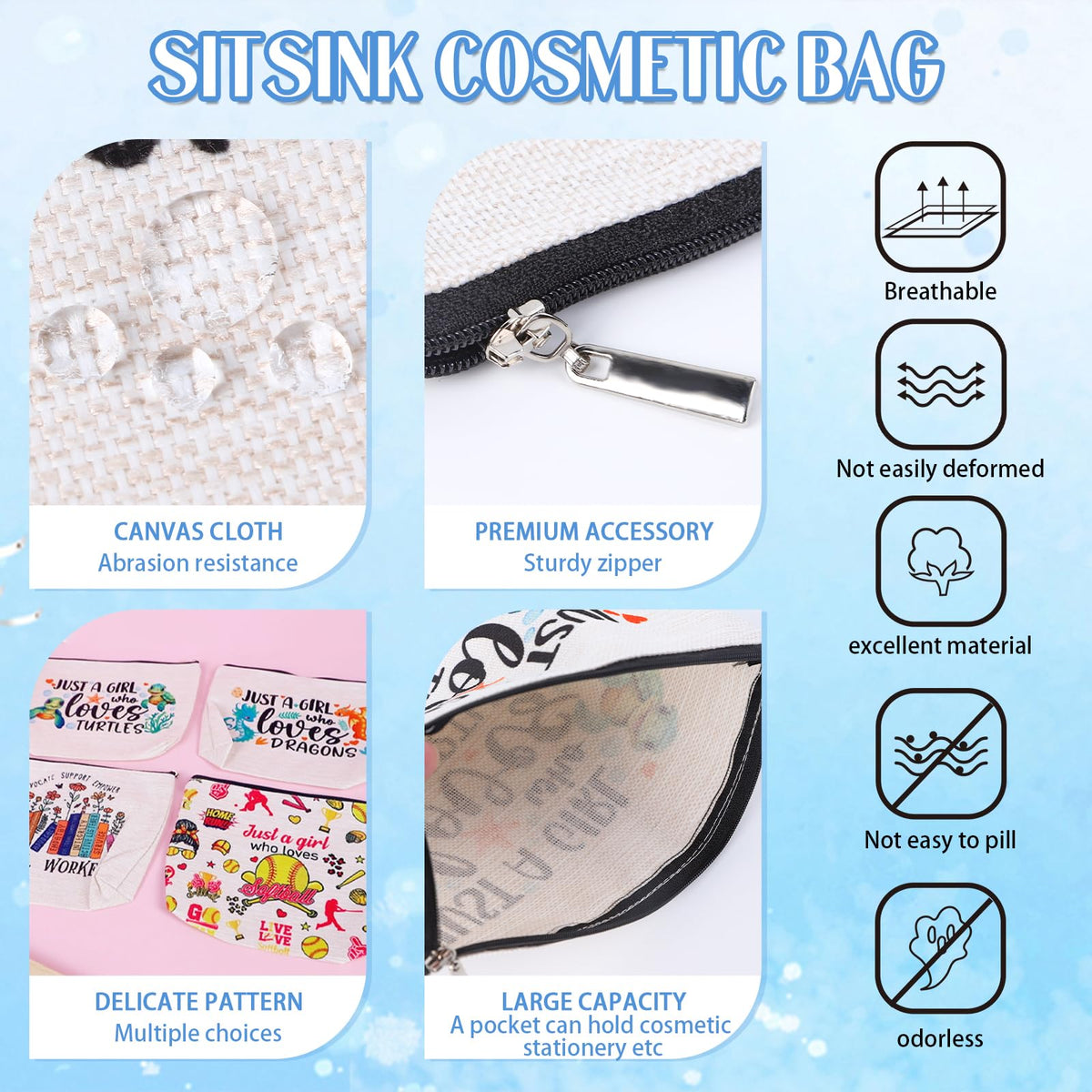 Sitsink Funny Sarcastic Gifts for Girls - Intersting Gifts for Girls Birthday. A Ray of Sarcastic Sunshine Every Single Day Makeup Bag, Cosmetic Bags Humor Sarcastic Gifts for Women Boss Coworker