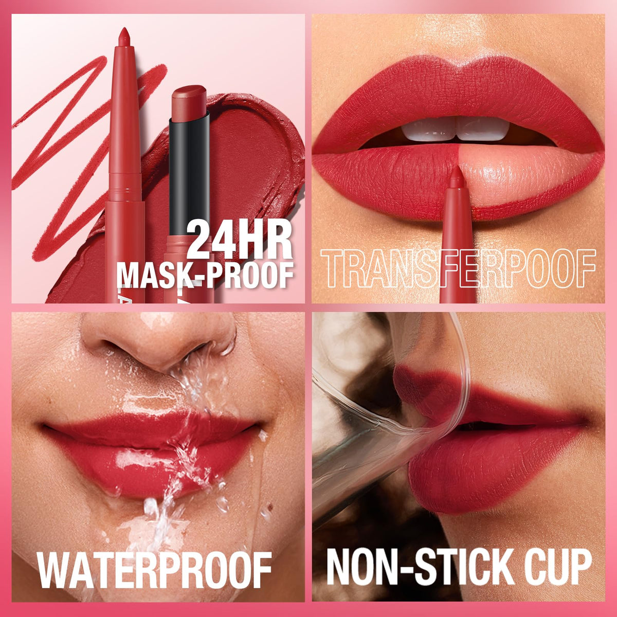 12Pcs Matte Liquid Lipstick and Lip Liner Set, Lip Makeup Combo (Set A)