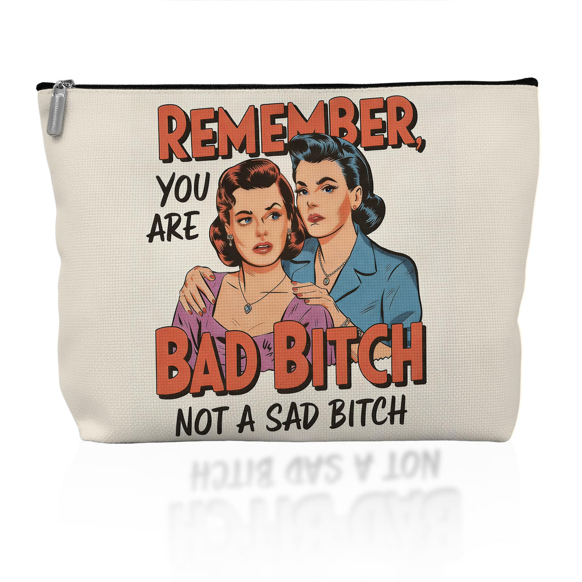 Retro Pinup Makeup Bag for Women, Vintage Pop Art Cosmetic Pouch, Sassy Funny Gifts for Girls, Bold Sarcastic Toiletry Bag, Unique Present