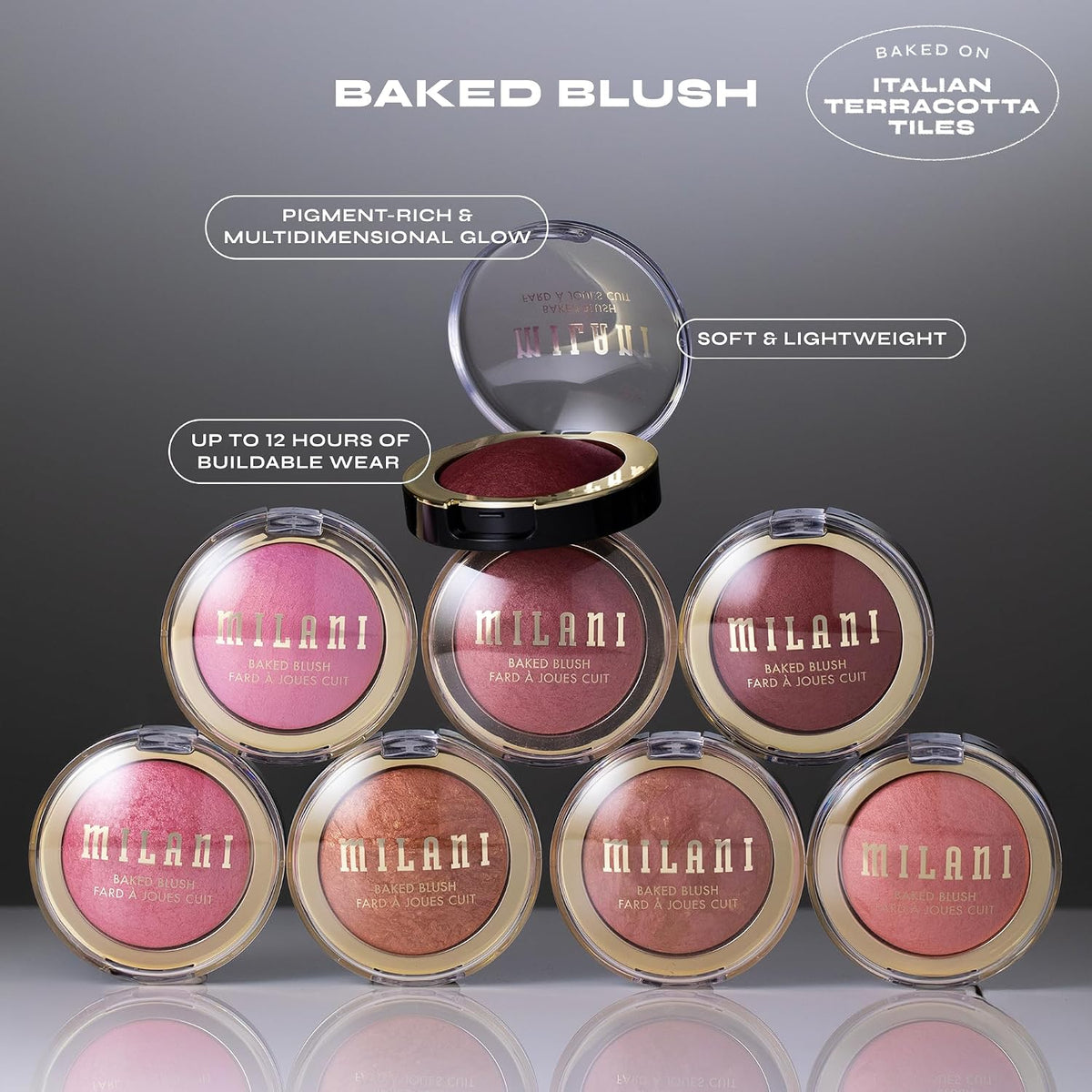 Milani Baked Blush, Makeup Powder Blush for Cheeks - Luminoso