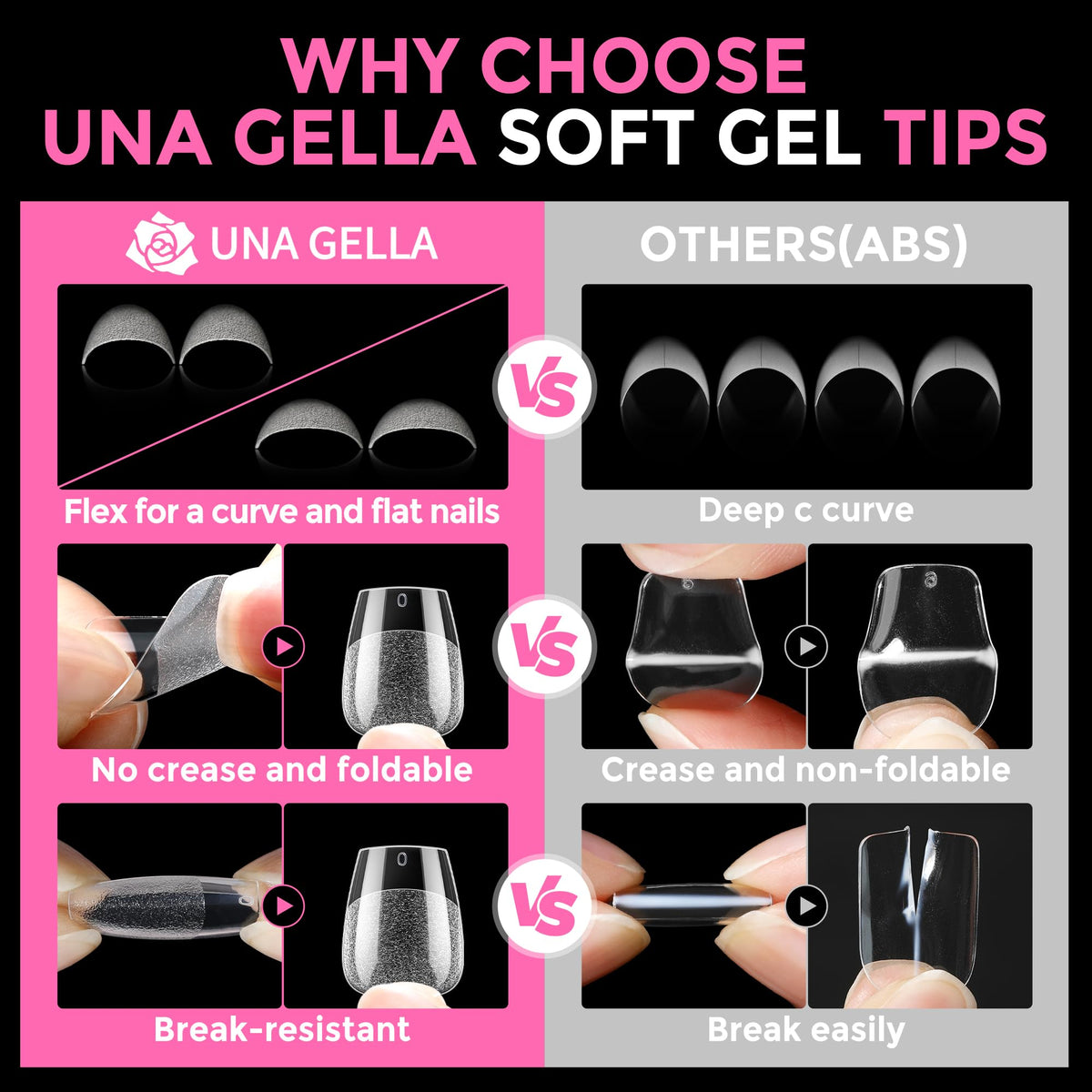 UNA GELLA Solid Nail Glue Super Strong for Press On Nails & Nail Tips 15g
