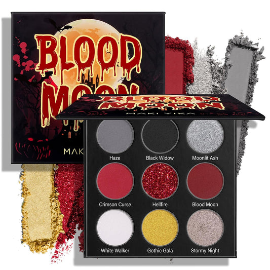 MAKI YIKA Black Red Eyeshadows Dark Red Black Grey Eye Shadows Palette