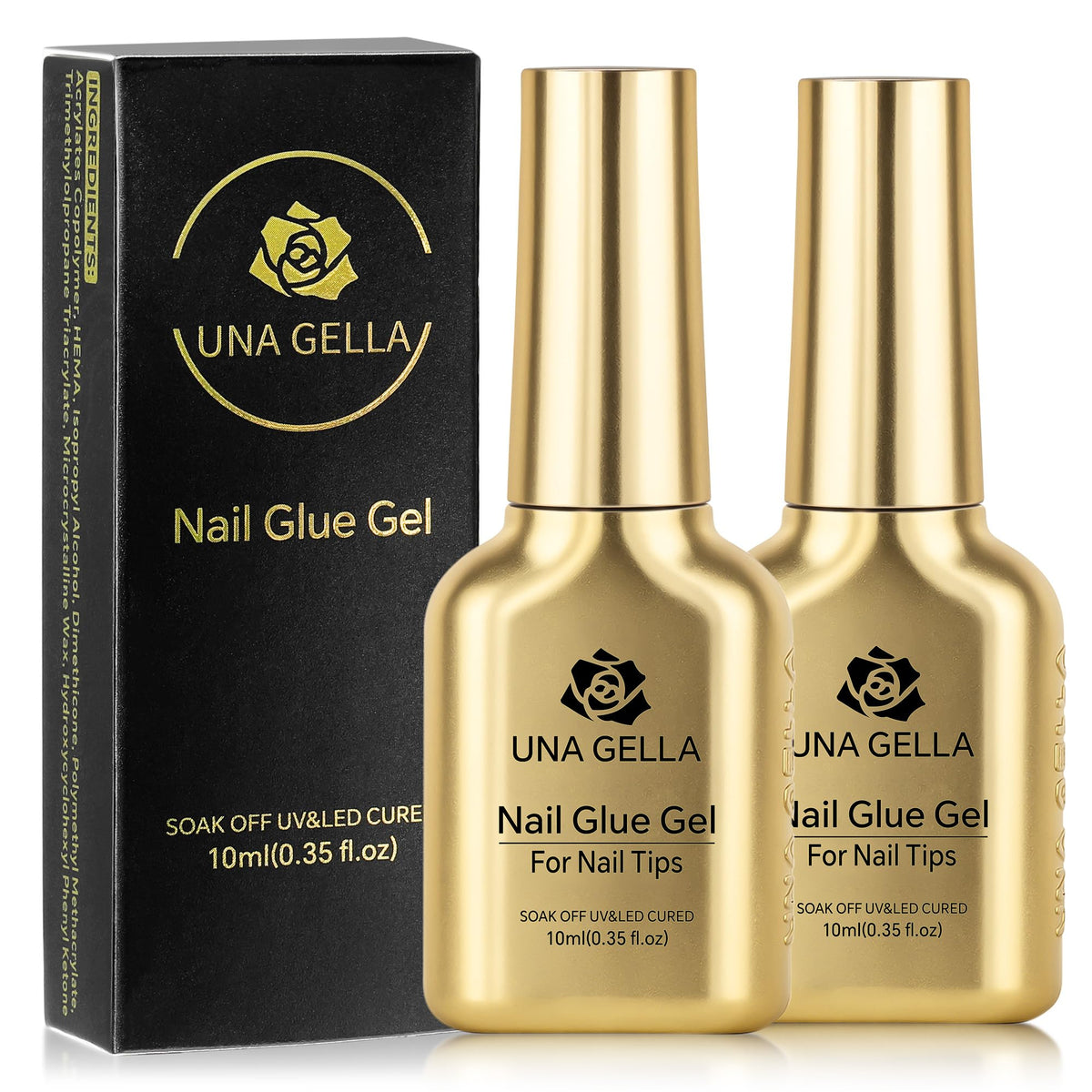 UNA GELLA Square Nail Tips XXL Long Half Cover Gel Tips 120PCS