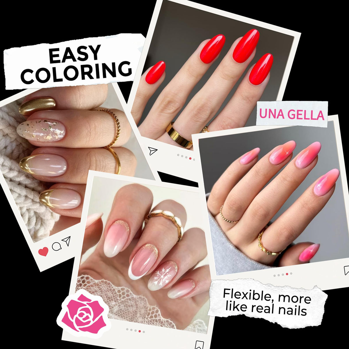 UNA GELLA Solid Nail Glue Super Strong for Press On Nails & Nail Tips 15g