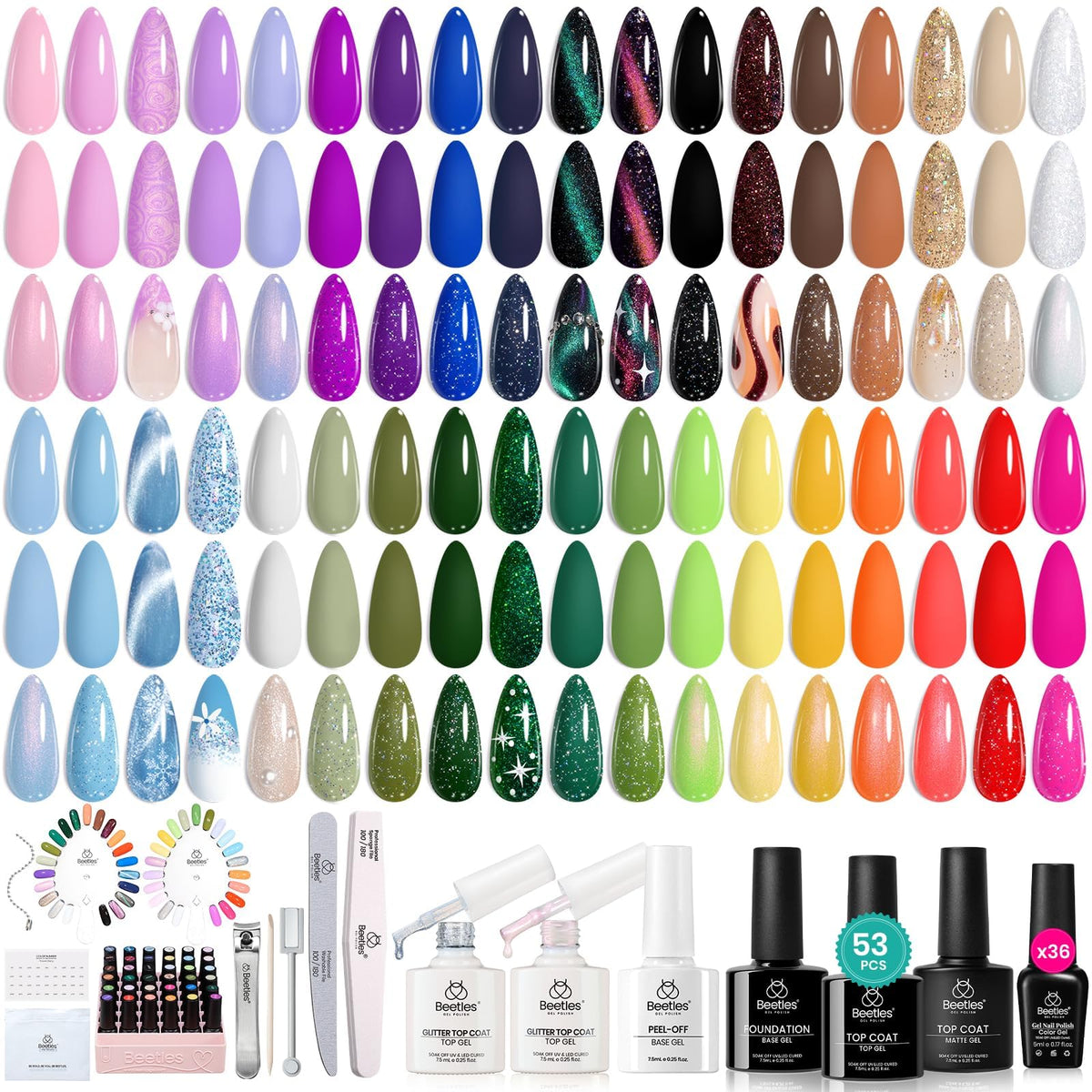 Beetles Fall Gel Polish Set, Fingertip Palette Collection, 32 Colors