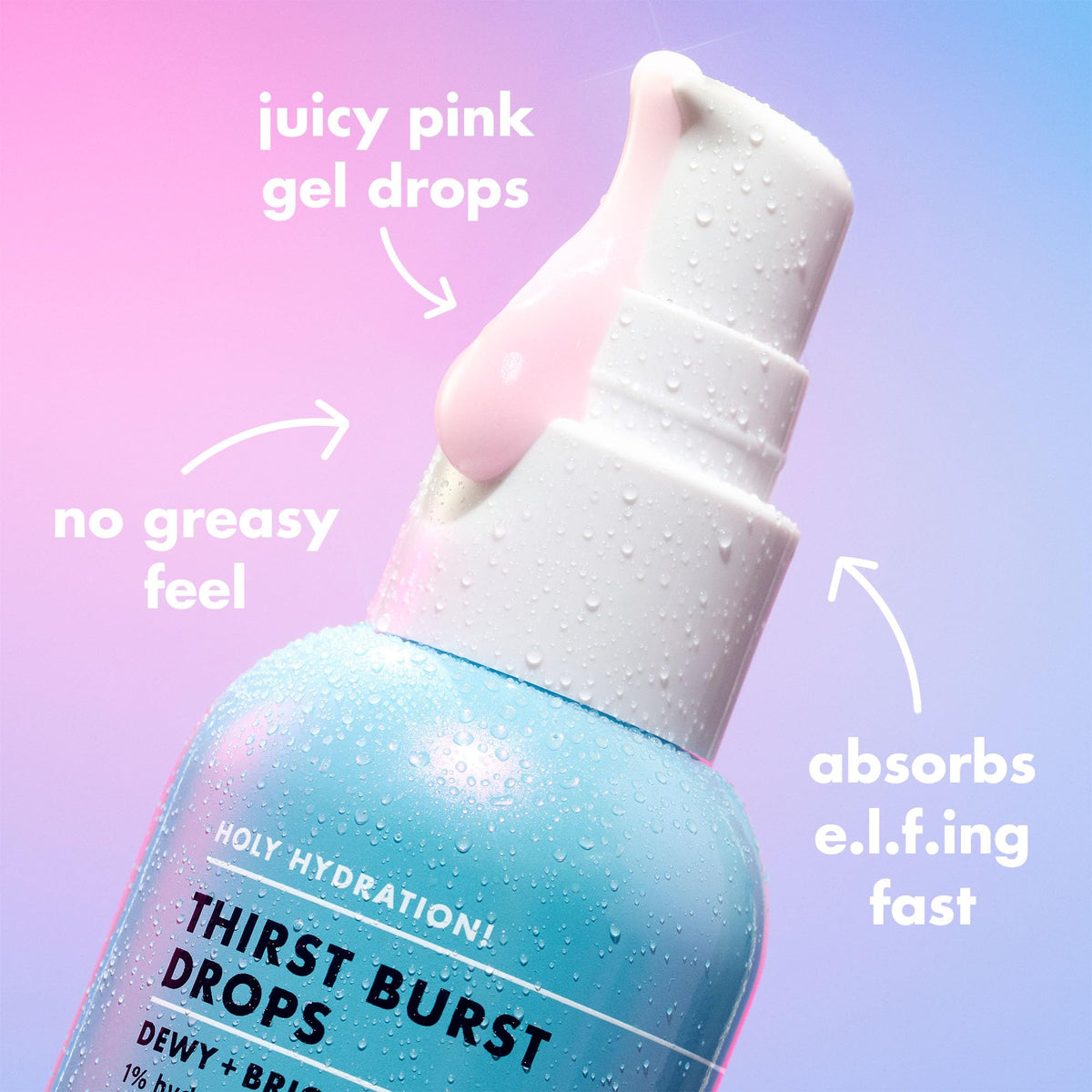 e.l.f. SKIN Holy Hydration! Thirst Burst Drops, Face Serum, 1 oz