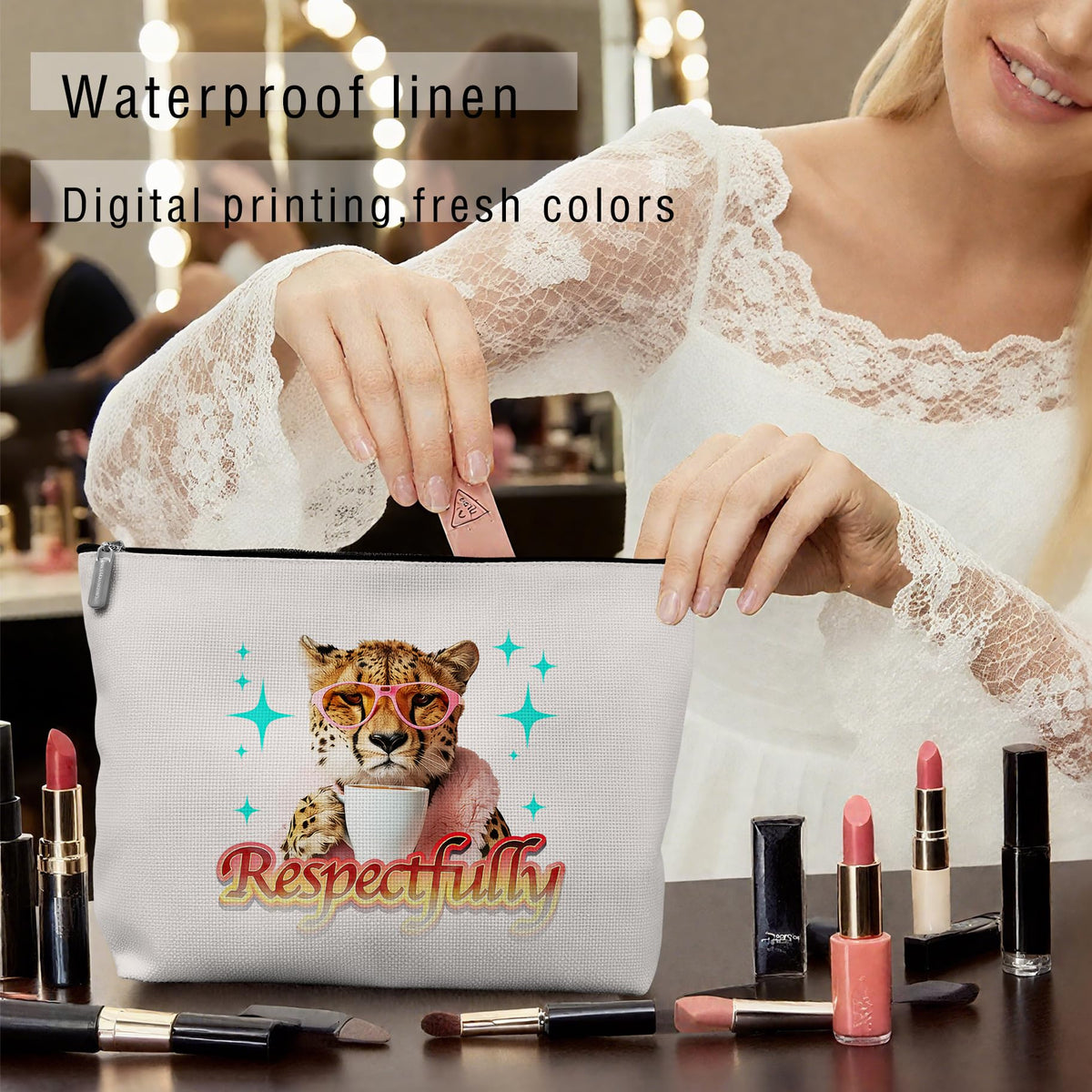 Retro Pinup Makeup Bag for Women, Vintage Pop Art Cosmetic Pouch, Sassy Funny Gifts for Girls, Bold Sarcastic Toiletry Bag, Unique Present