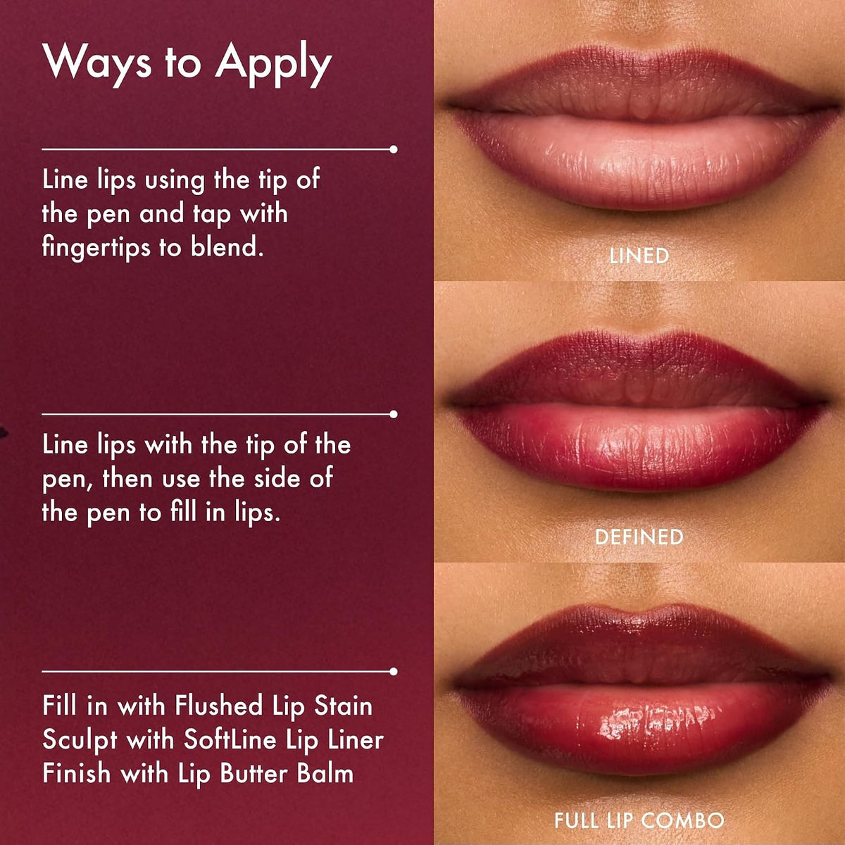 Summer Fridays Flushed Lip Stain Liner, 12hr Wear & Transfer-Proof, Rosette