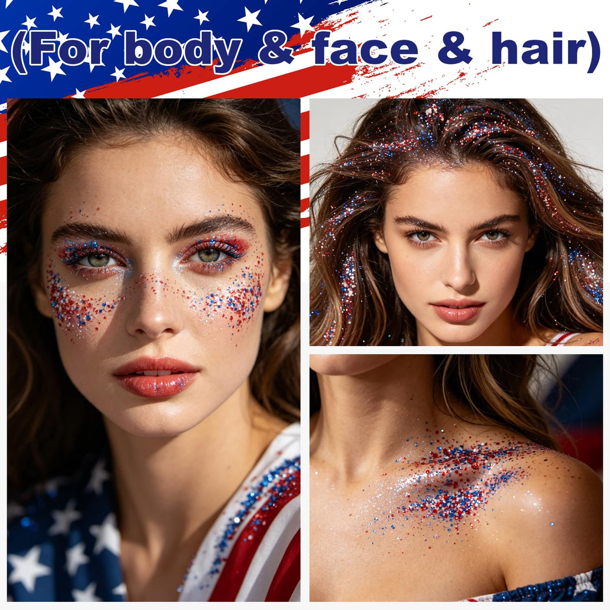 Scarman Hair and Body Glitter Spray, 1PC Glint-Rainbow Hairspray Powder