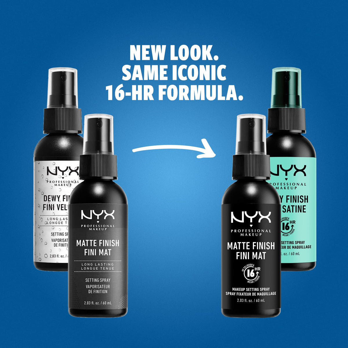 NYX PROFESSIONAL MAKEUP Makeup Setting Spray - Matte Finish, Long-Lasting Face Mist for up to 16HR Wear, Vegan Formula