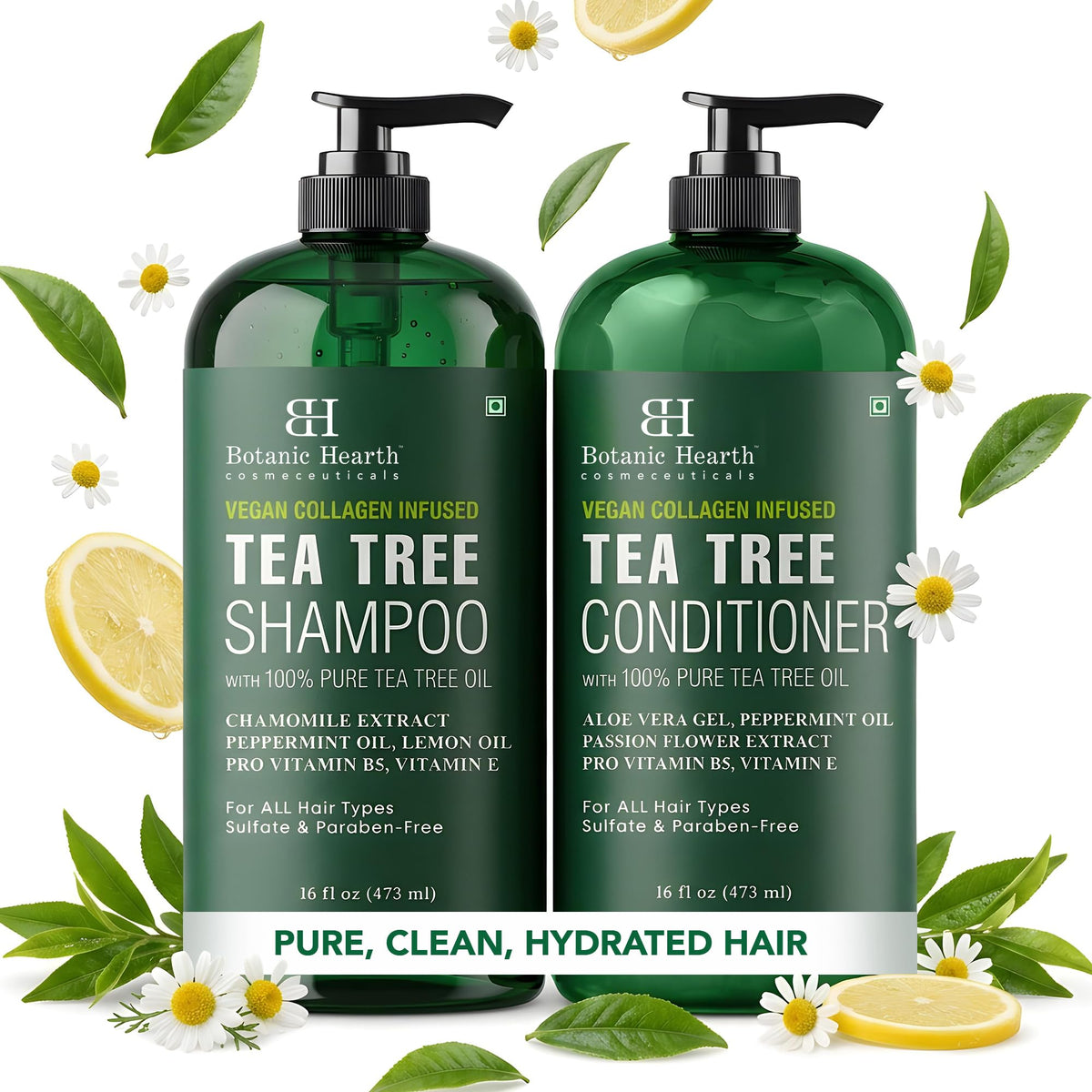 Botanic Hearth Tea Tree Shampoo And Conditioner Set - 16 Fl oz Each