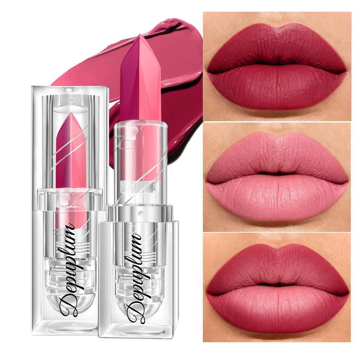Depuplum Black Lipstick Glitter Red Lipstick Ombre Lips Dual Tone