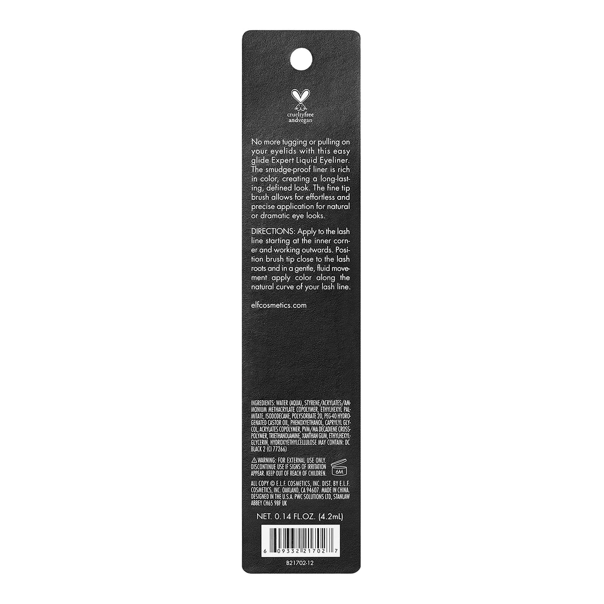 e.l.f. Expert Liquid Liner, High-Pigmented, Extra-Fine Liquid Eyeliner For Precise Definition, Long-Lasting, Vegan & Cruelty-Free, Jet Black, 0.14 oz, 2 count(Pack of 1)