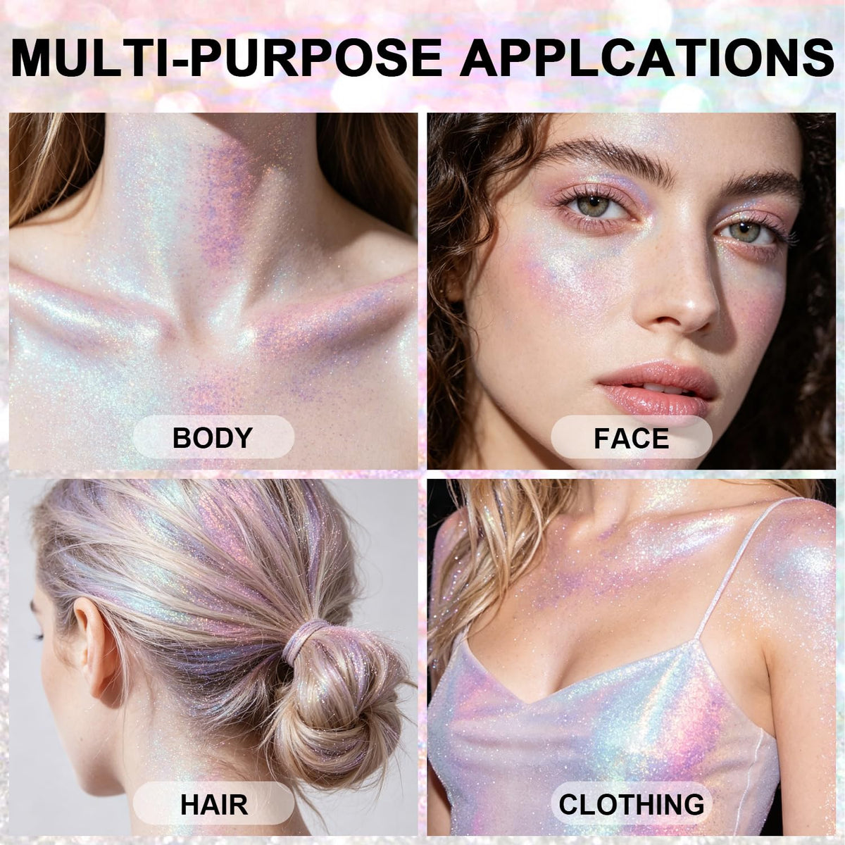 Scarman Hair and Body Glitter Spray, 1PC Glint-Rainbow Hairspray Powder