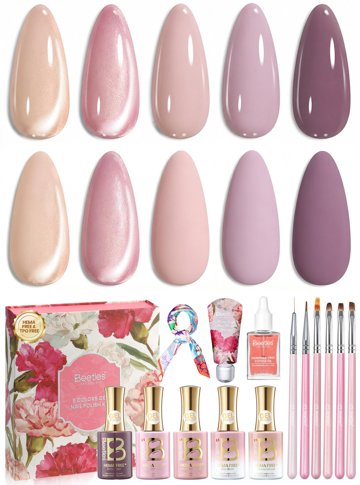 Beetles Fall Gel Polish Set, Fingertip Palette Collection, 32 Colors