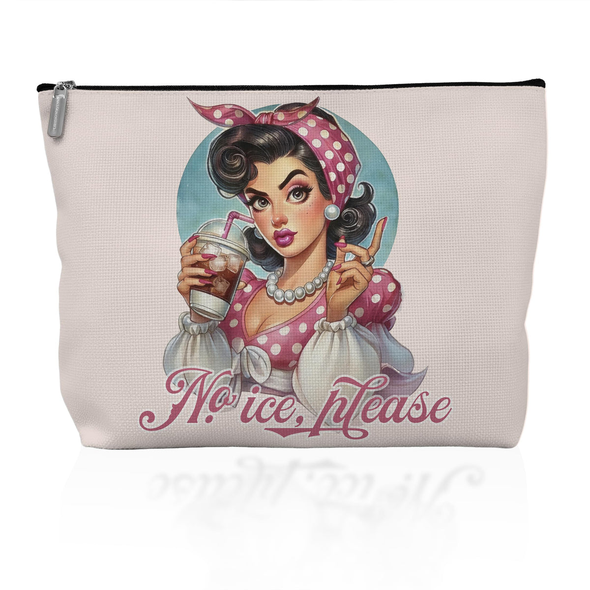 Retro Pinup Makeup Bag for Women, Vintage Pop Art Cosmetic Pouch, Sassy Funny Gifts for Girls, Bold Sarcastic Toiletry Bag, Unique Present