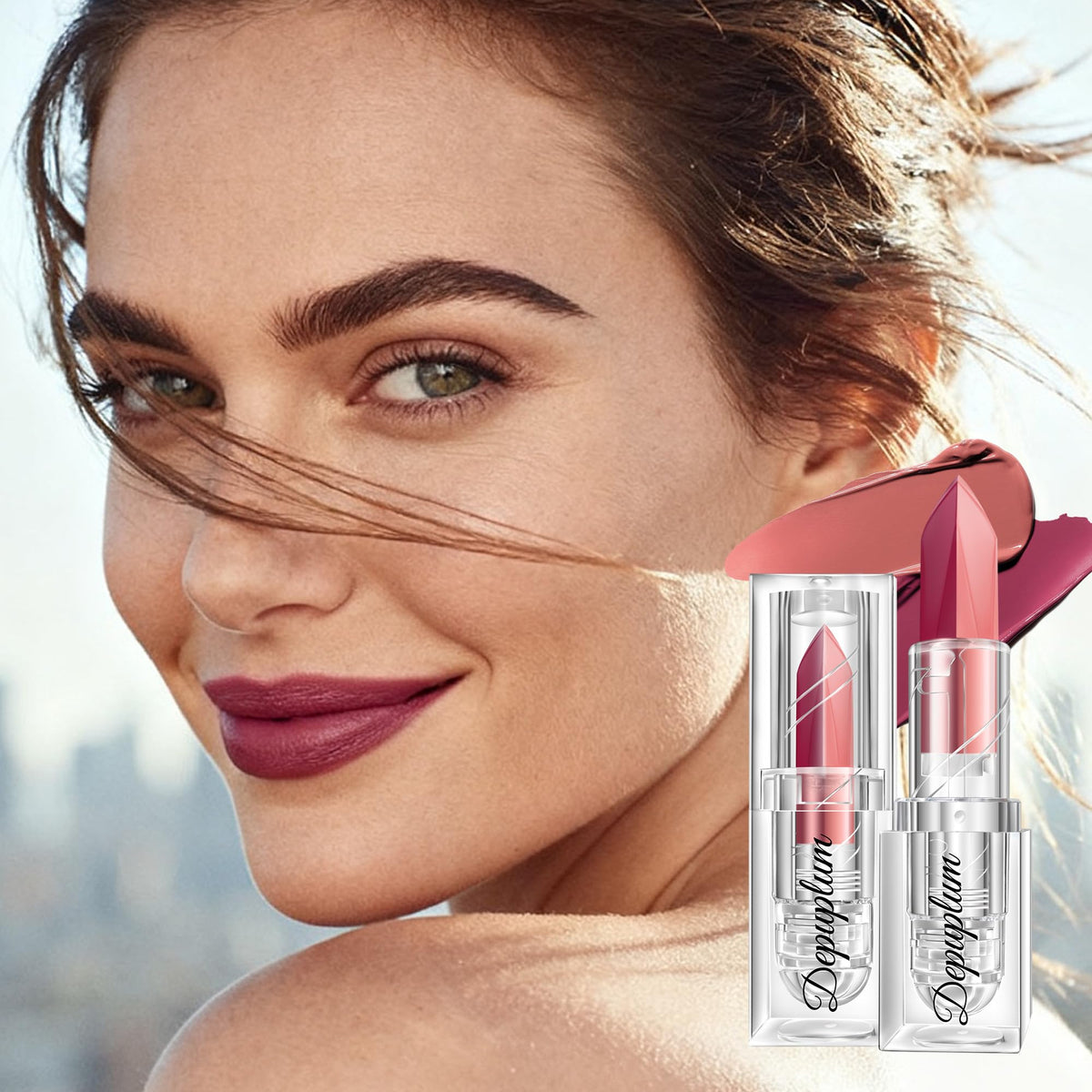 Depuplum Black Lipstick Glitter Red Lipstick Ombre Lips Dual Tone