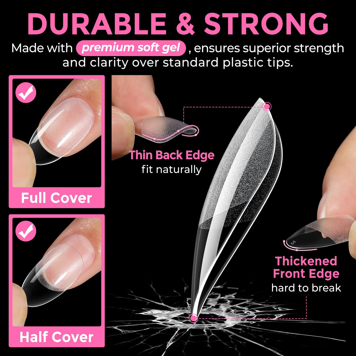 UNA GELLA Solid Nail Glue Super Strong for Press On Nails & Nail Tips 15g