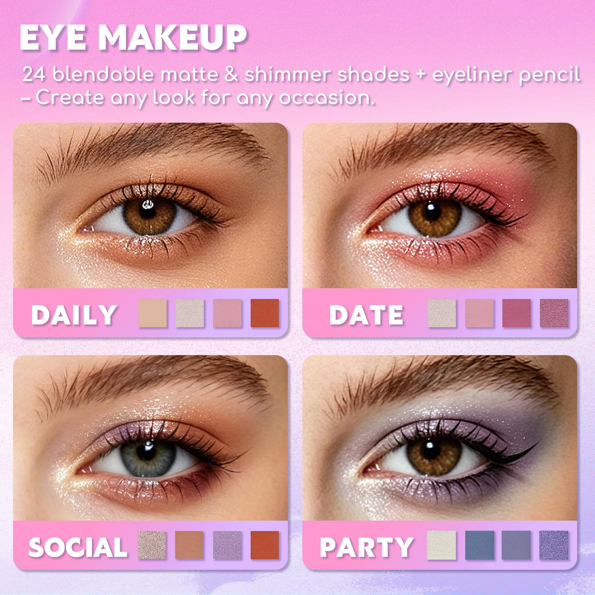 Color Nymph Makeup Kit for Teens Girls Beginners Travel Make up Set Green
