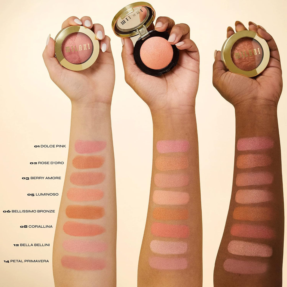 Milani Baked Blush, Makeup Powder Blush for Cheeks - Luminoso