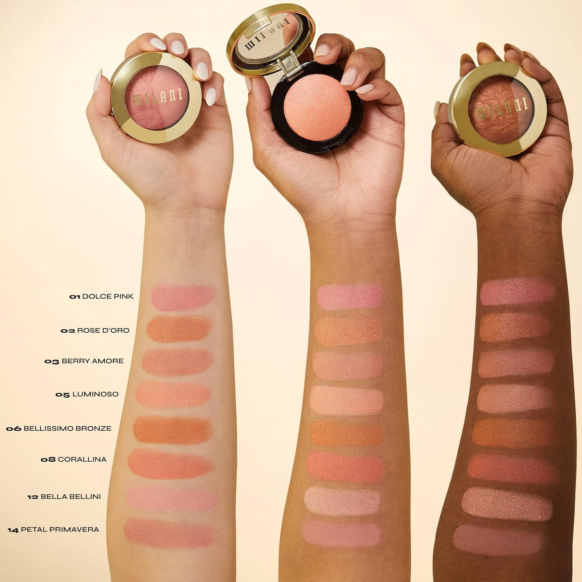 Milani Baked Blush, Makeup Powder Blush for Cheeks - Luminoso