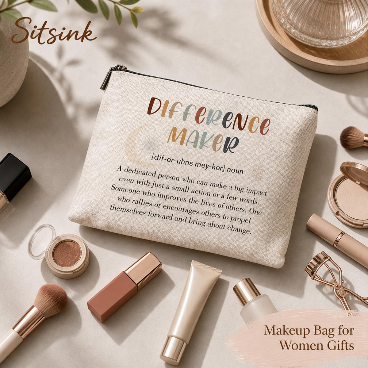 Sitsink Funny Sarcastic Gifts for Girls - Intersting Gifts for Girls Birthday. A Ray of Sarcastic Sunshine Every Single Day Makeup Bag, Cosmetic Bags Humor Sarcastic Gifts for Women Boss Coworker