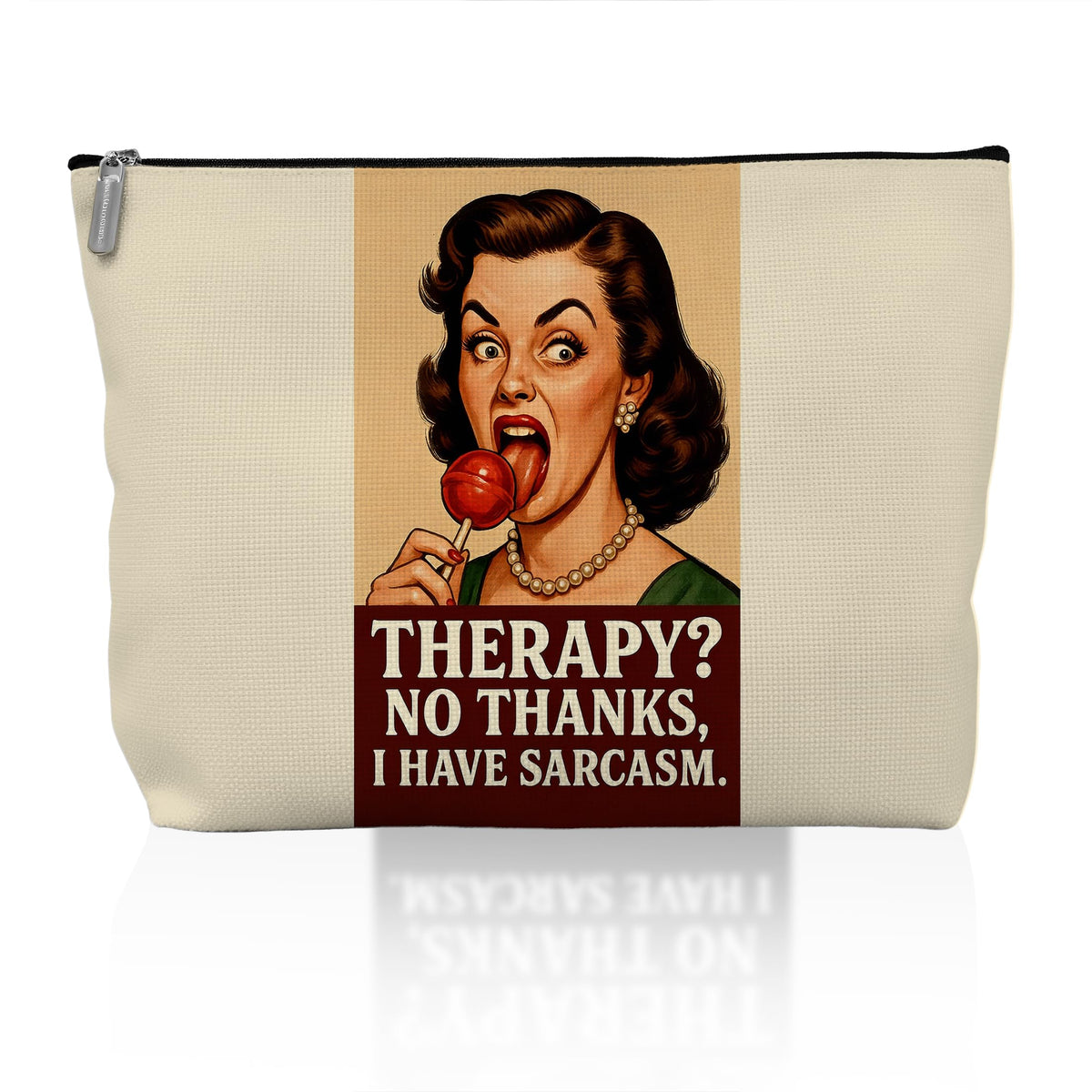 Retro Pinup Makeup Bag for Women, Vintage Pop Art Cosmetic Pouch, Sassy Funny Gifts for Girls, Bold Sarcastic Toiletry Bag, Unique Present