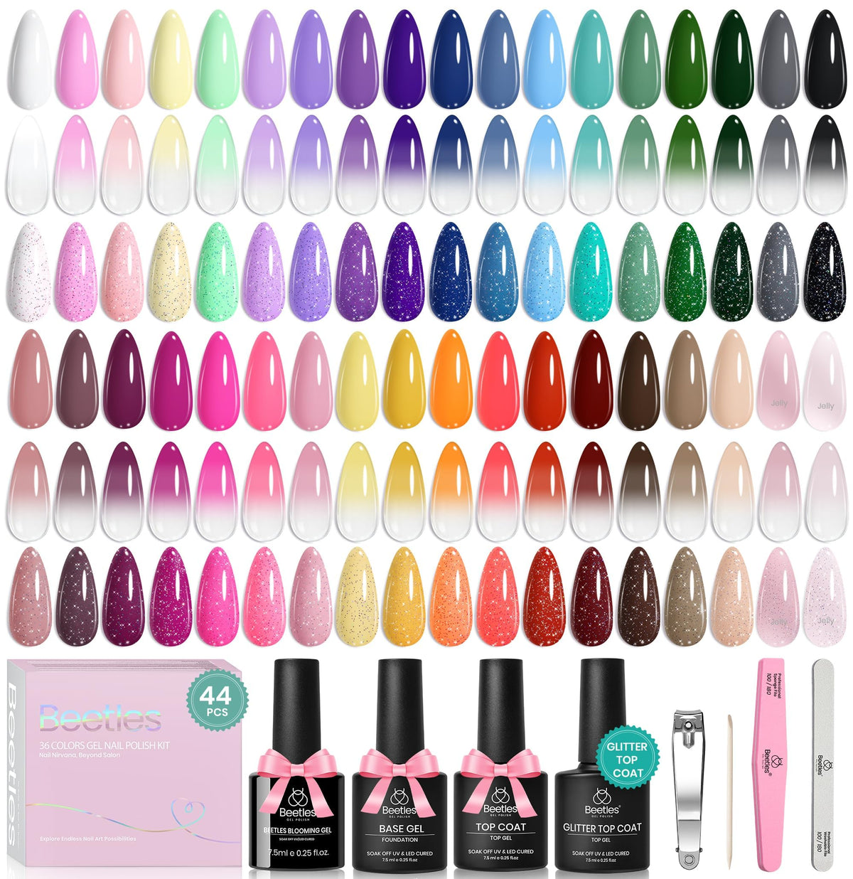 Beetles Fall Gel Polish Set, Fingertip Palette Collection, 32 Colors