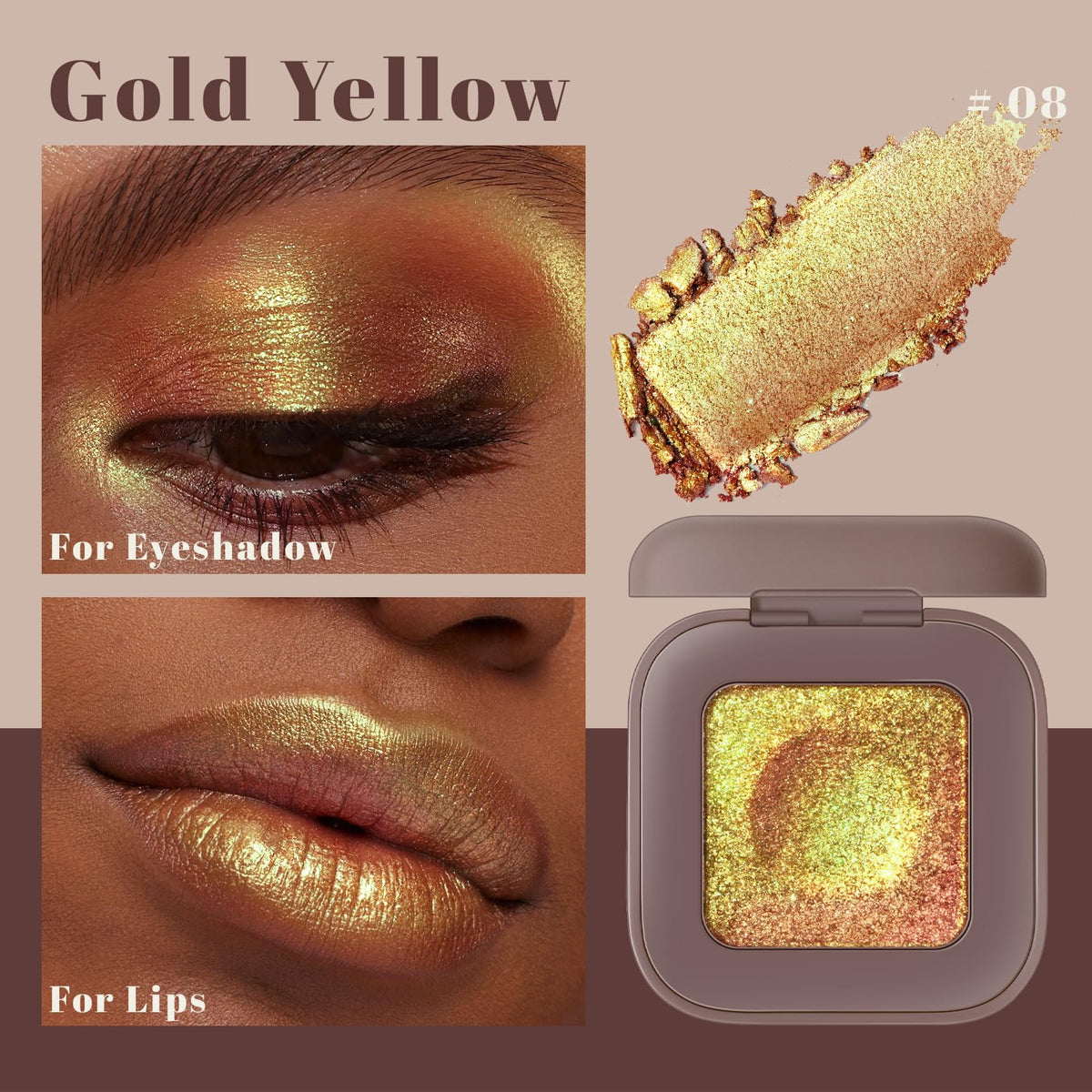 Noerrors Duochrome Plum Mauve Green Blue Glitter Eyeshadow Palette, Holographic Chameleon Rich Color Shimmer Metallic Eye Shadow, Color Shift Sparkle Iridescent Eye Brightener Fairy Makeup for Rave#02