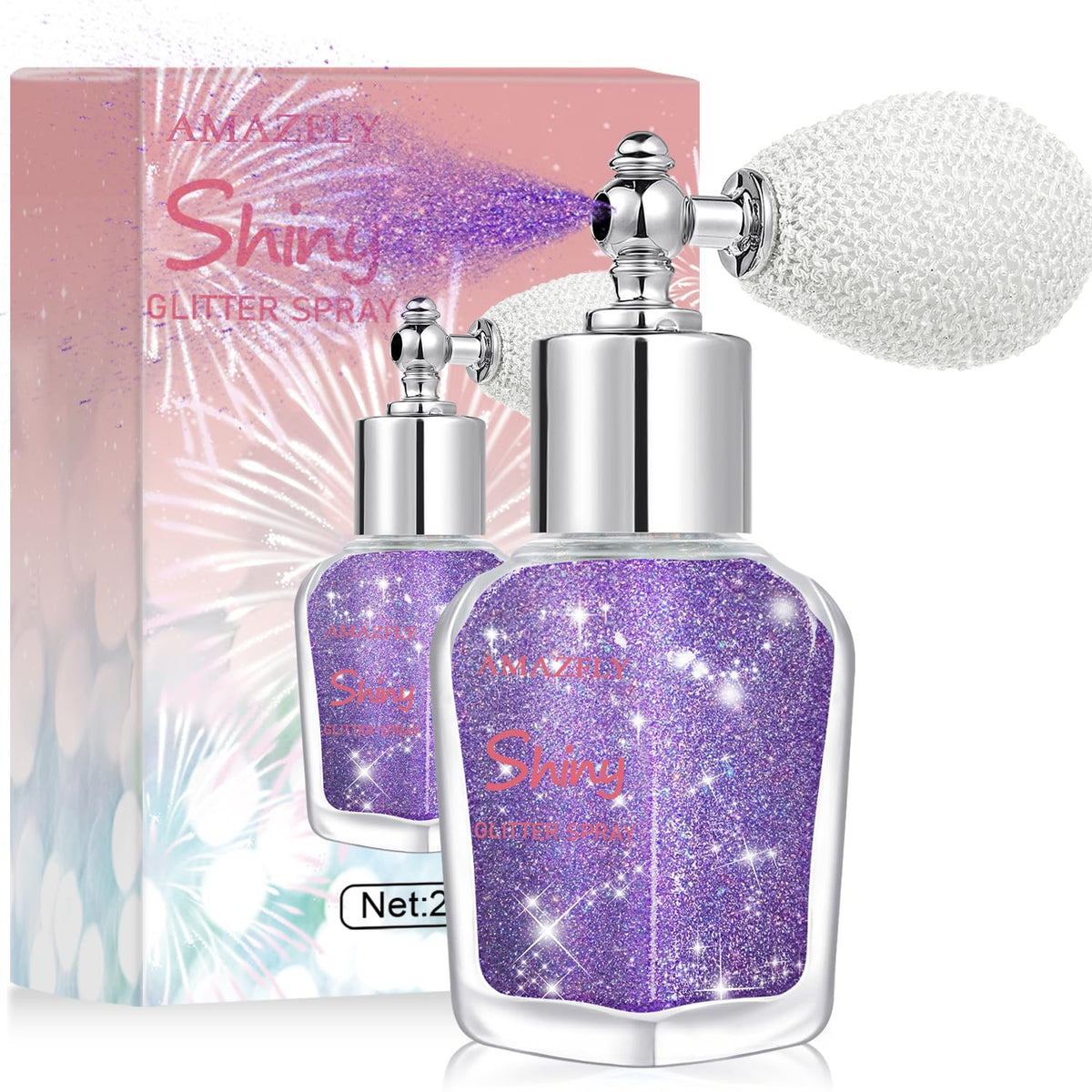 Hair and Body Glitter Spray, Shimmering Powder Sparkle Powder Makeup, Glitter Loose Sparkle Makeup for Body Highlighter,Festival Prom Rave Accessories (Glint-Rainbow)