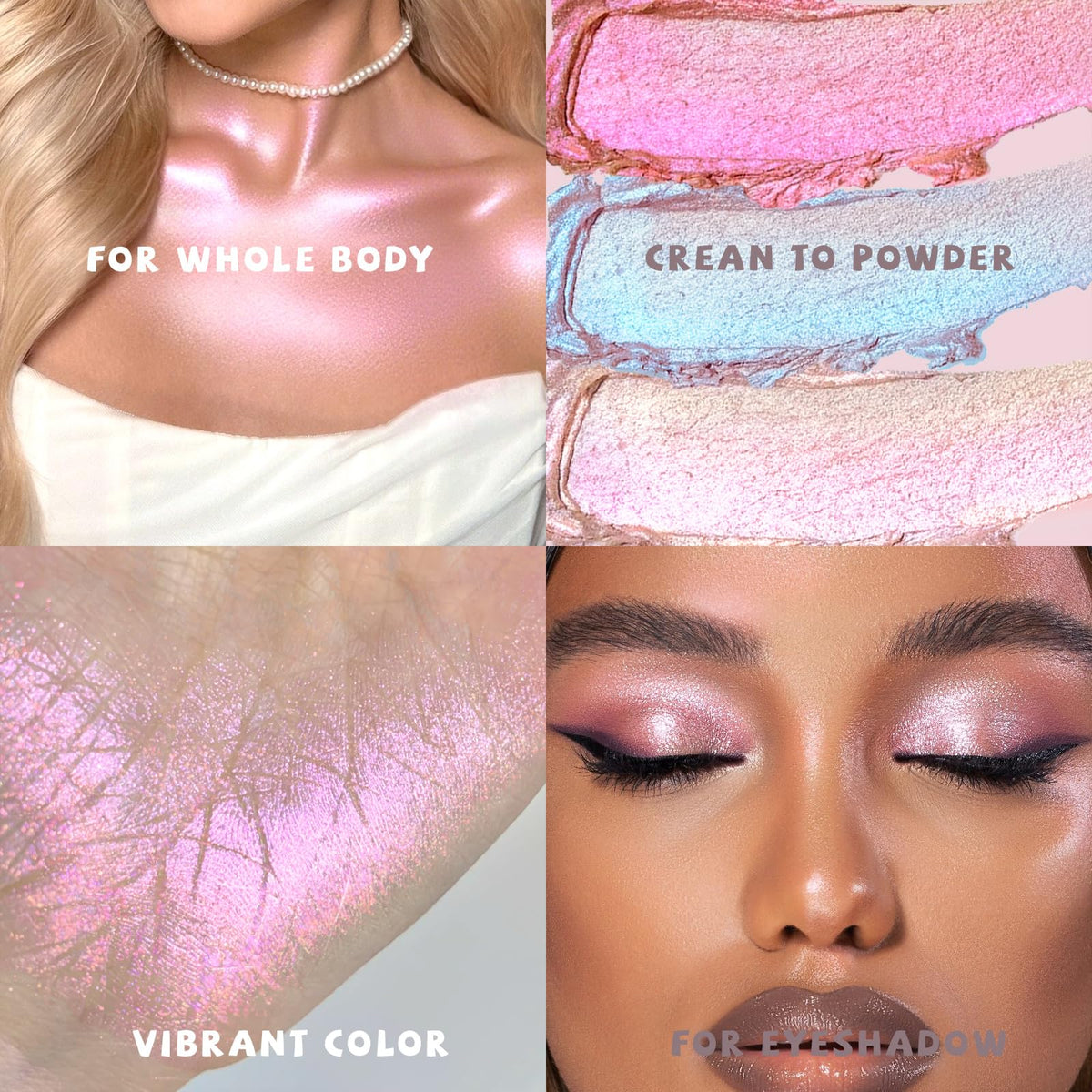 HOSAILY Holographic Duochrome Blue Glitter Eyeshadow, Color Shift Metallic Shimmer Eyeshadow Palette, Chameleon Sparkle Inner Corner Eye Highlighter, Iridescent Eye Shadow Palette Fairy Makeup#04