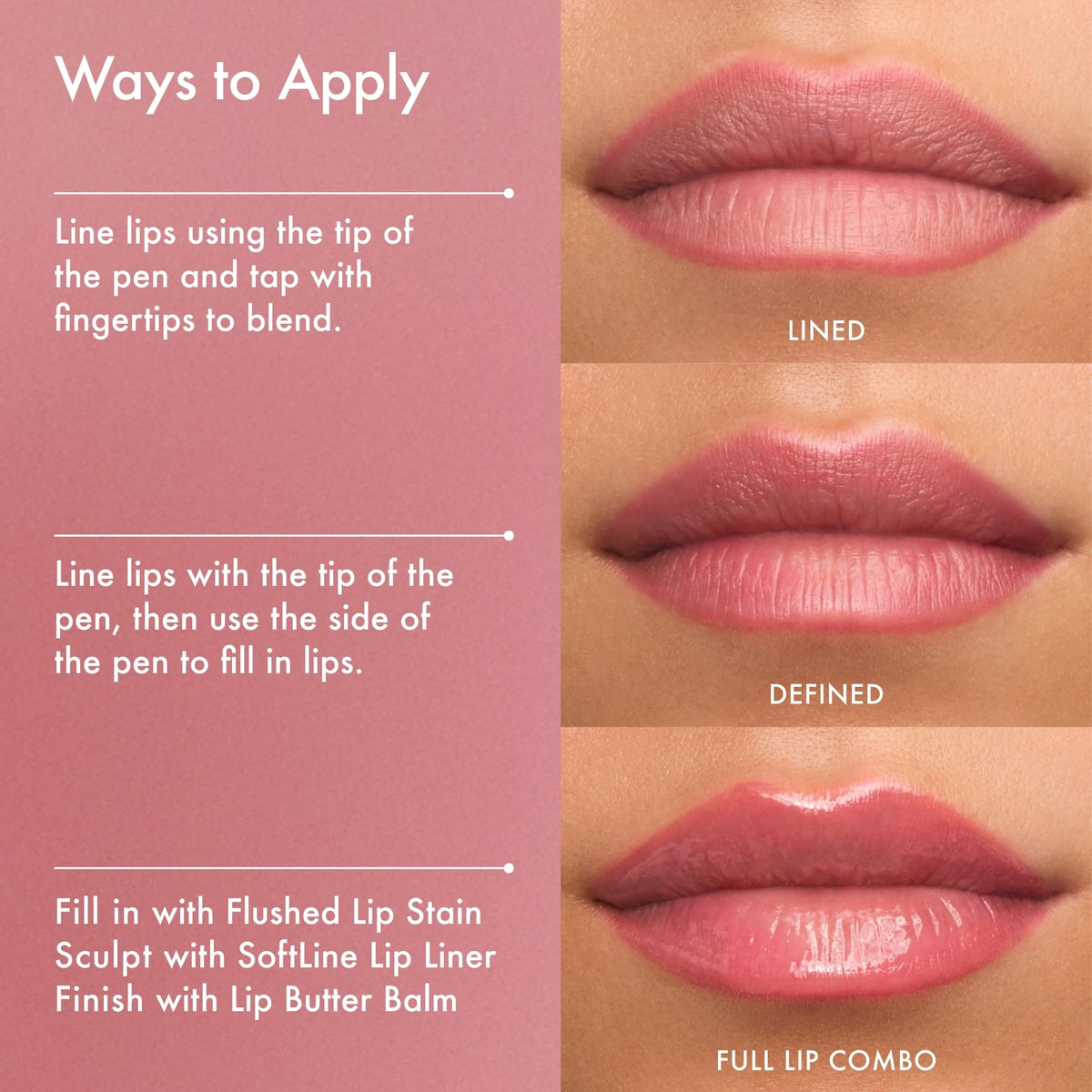 Summer Fridays Flushed Lip Stain Liner, 12hr Wear & Transfer-Proof, Rosette