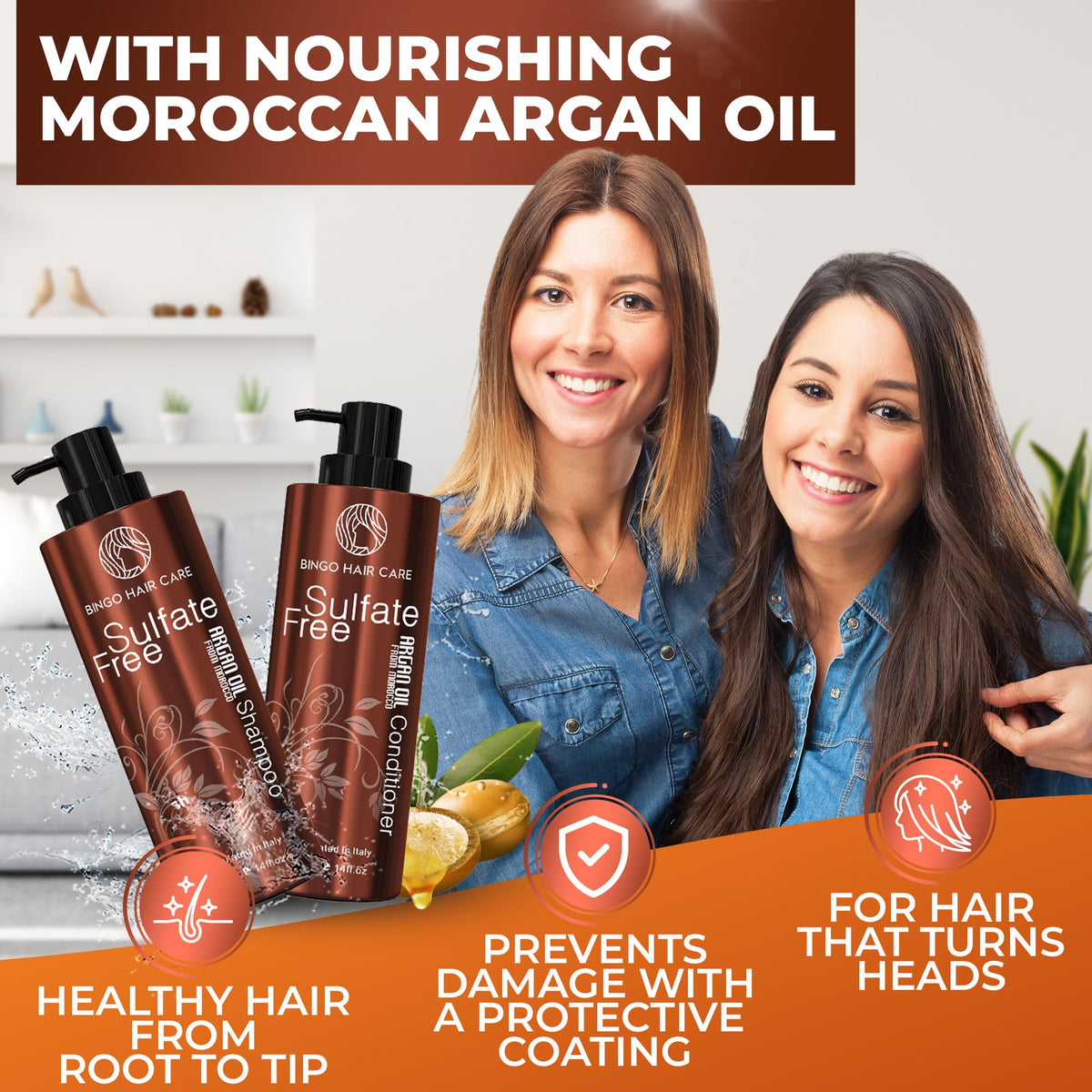 Curly Shampoo and Conditioner Set - Sulfate Free Moisturizing Formula - Deep Treatment for Curly and Permed Hair Women and Men - 14 Fl Oz (Set of 2)