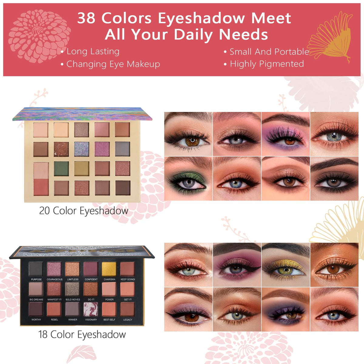 Makeup Set for Women Full Kit Includes, eyeshadow、 liquidfoundation,Loose powder,Eyebrow pencil,Lipstick Eye Pencil Makeup BrushesMakeup practice board 4-color lip gloss set