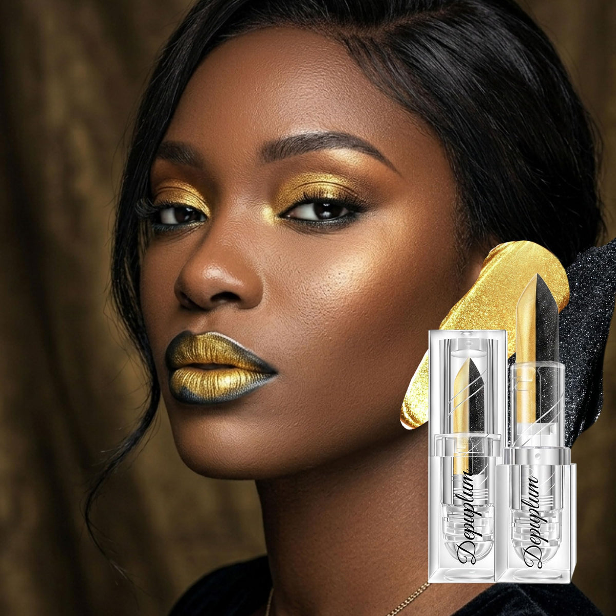 Depuplum Black Lipstick Glitter Red Lipstick Ombre Lips Dual Tone