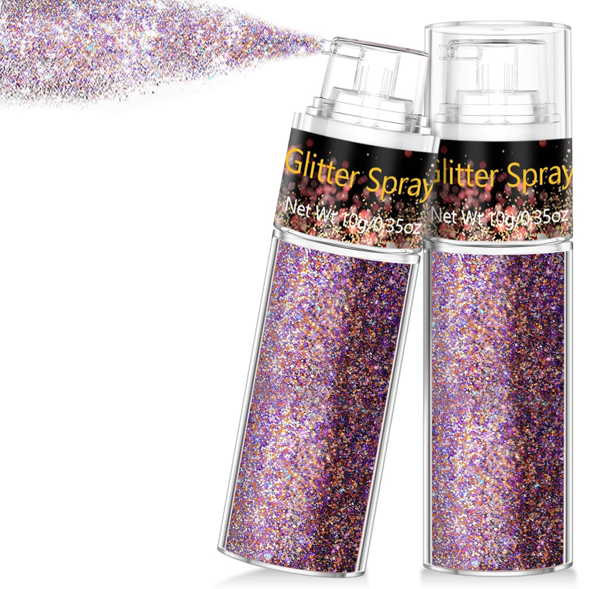 Scarman Hair and Body Glitter Spray, 1PC Glint-Rainbow Hairspray Powder