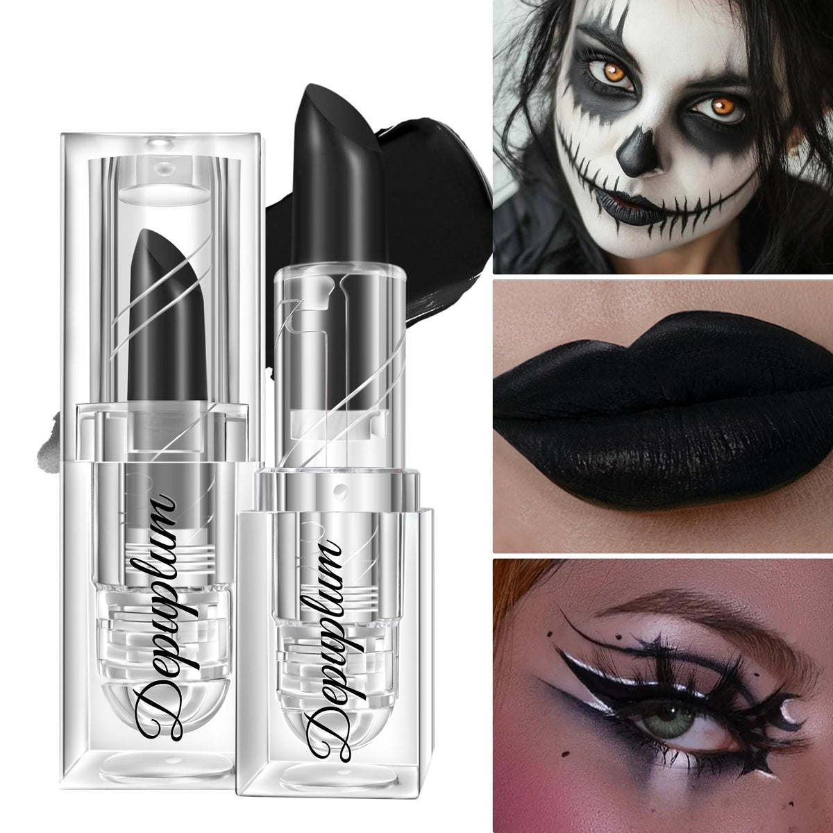 Depuplum Black Lipstick Glitter Red Lipstick Ombre Lips Dual Tone