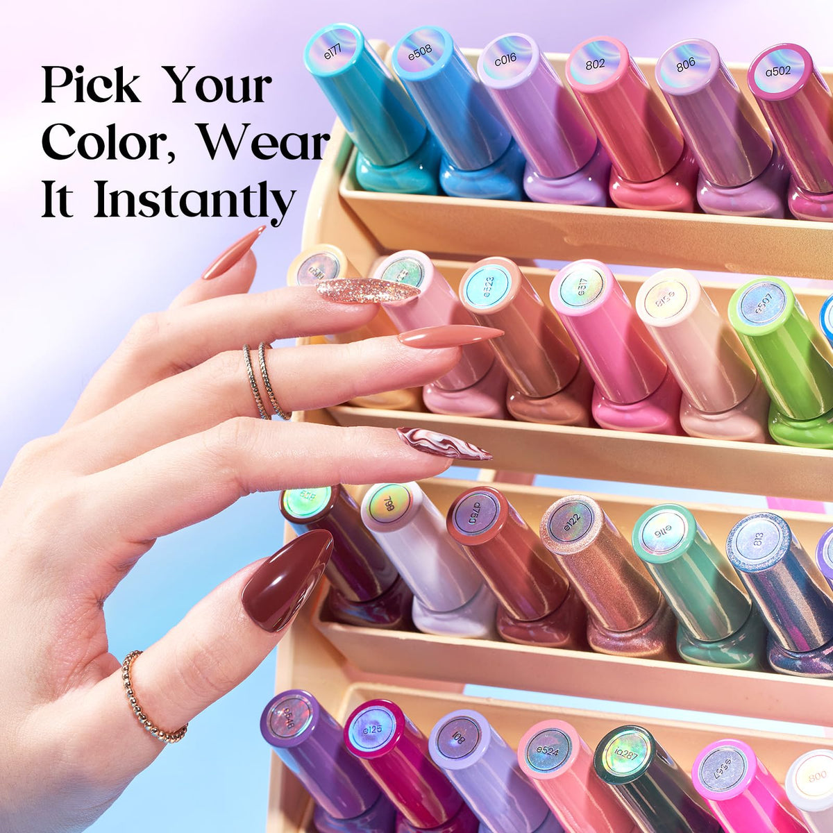 Beetles Gel Nail Polish Set, 63 PCS 55 Colors Gel Polish Kit with Base Coat