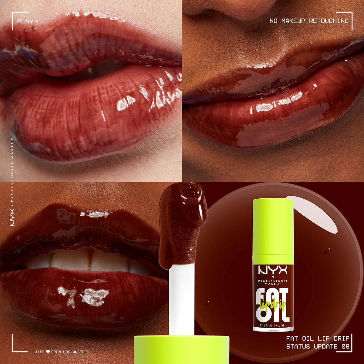 NYX PROFESSIONAL MAKEUP Fat Oil Lip Drip, Moisturizing Lip Oil Gloss, Vegan Tinted Formula, Up to 12 HR Hydration - Missed Call (Sheer Pink)