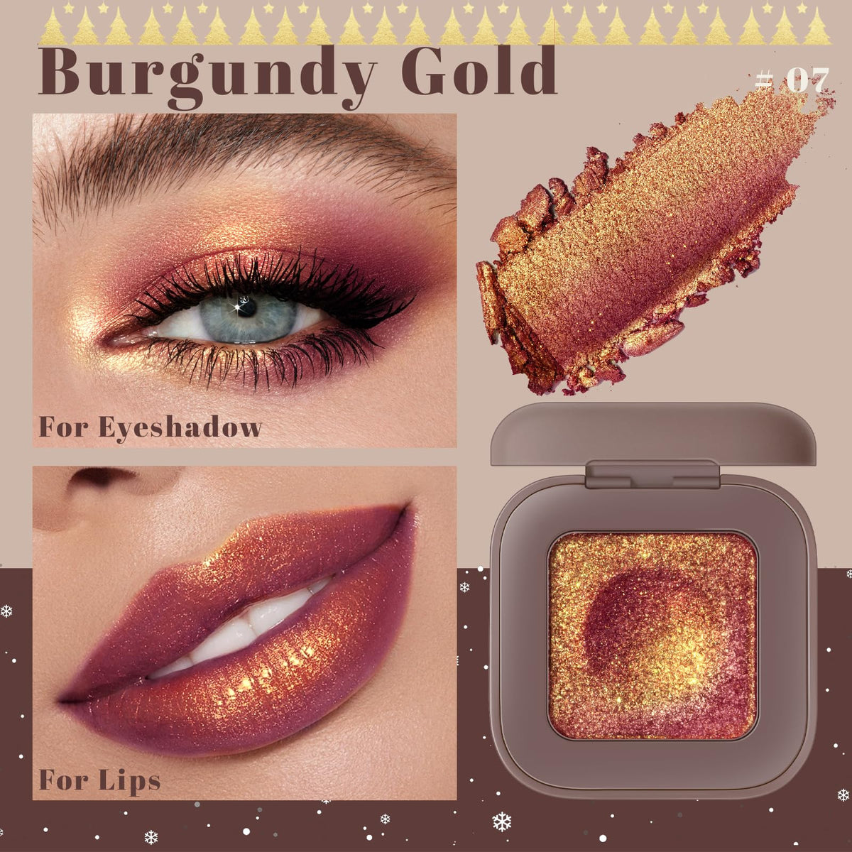 Noerrors Duochrome Plum Mauve Green Blue Glitter Eyeshadow Palette, Holographic Chameleon Rich Color Shimmer Metallic Eye Shadow, Color Shift Sparkle Iridescent Eye Brightener Fairy Makeup for Rave#02