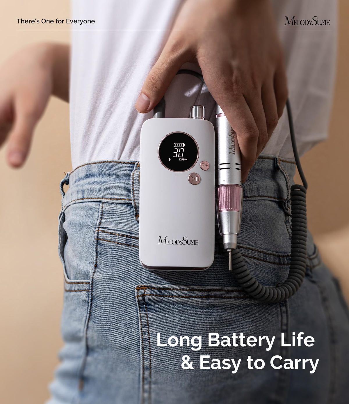 MelodySusie Clip-On SC320F Rechargeable Nail Drill 30,000 RPM for Beginners