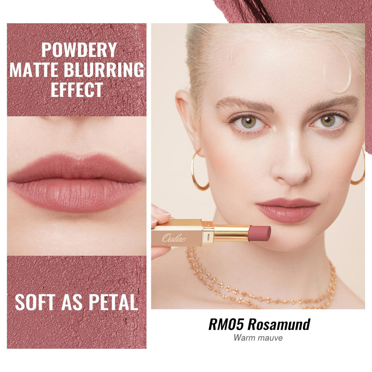 Oulac Red Matte Lipsticks for Women, Silky Velvet Matte Lipstick, Terracotta High Impact Lip Color, Soft Smooth Texture, Not Dry Lightweight Formula Infused with Vitamin E, RM06