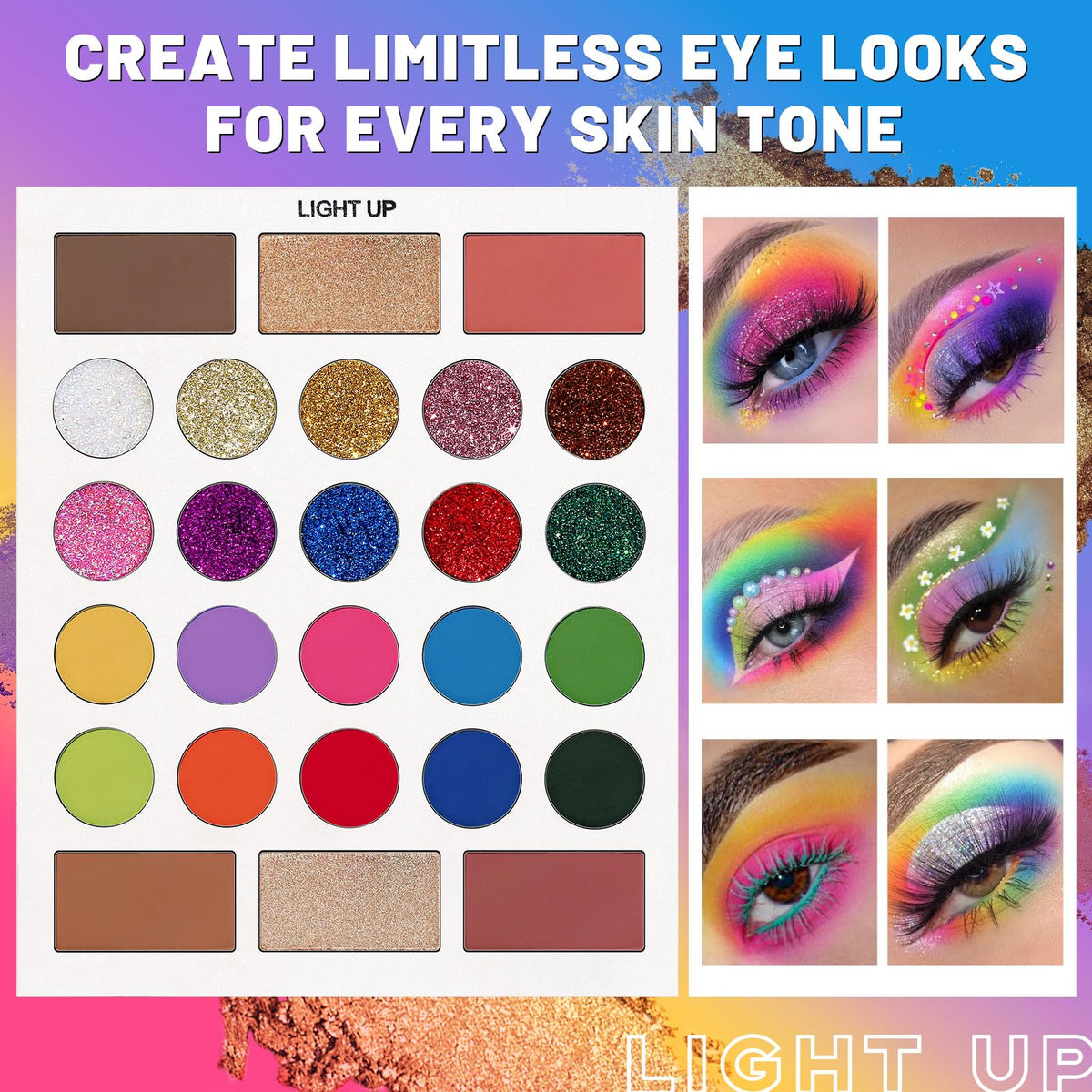 UCANBE 86 Colors Nude Eyeshadow Palette with 15pcs Makeup Brushes Set, Matte Glitter Long Lasting Highly Pigmented Waterproof Colorful Eye Shadow Contour Blush Powder Highlighter All in One