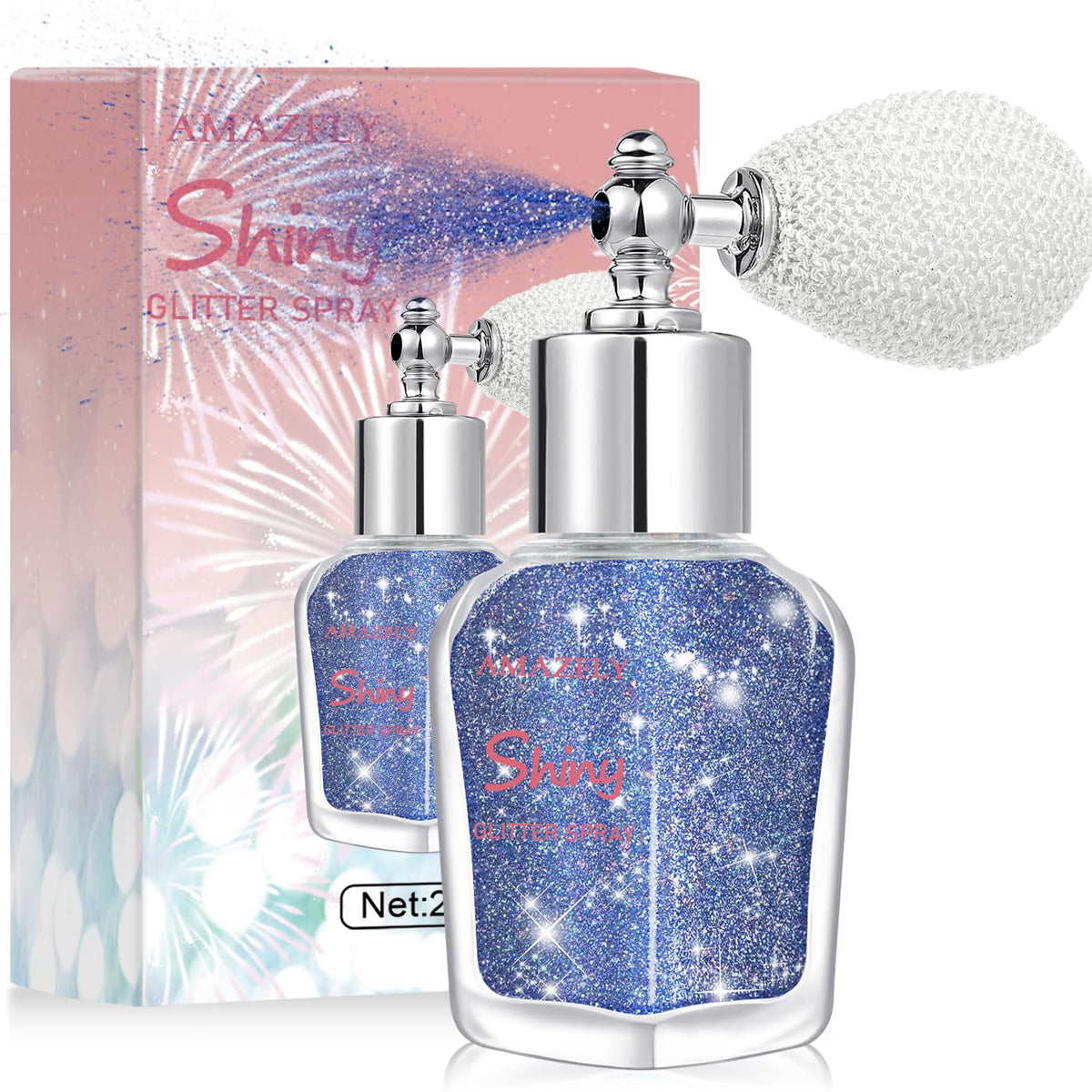 Hair and Body Glitter Spray, Shimmering Powder Sparkle Powder Makeup, Glitter Loose Sparkle Makeup for Body Highlighter,Festival Prom Rave Accessories (Glint-Rainbow)