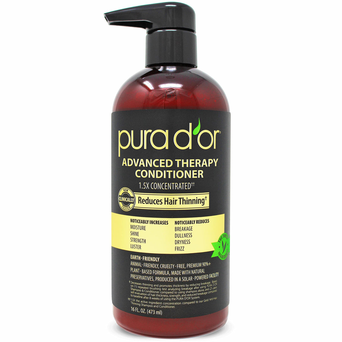 PURA D'OR Gold Label Anti-Thinning Biotin Shampoo & Conditioner, 16oz x2