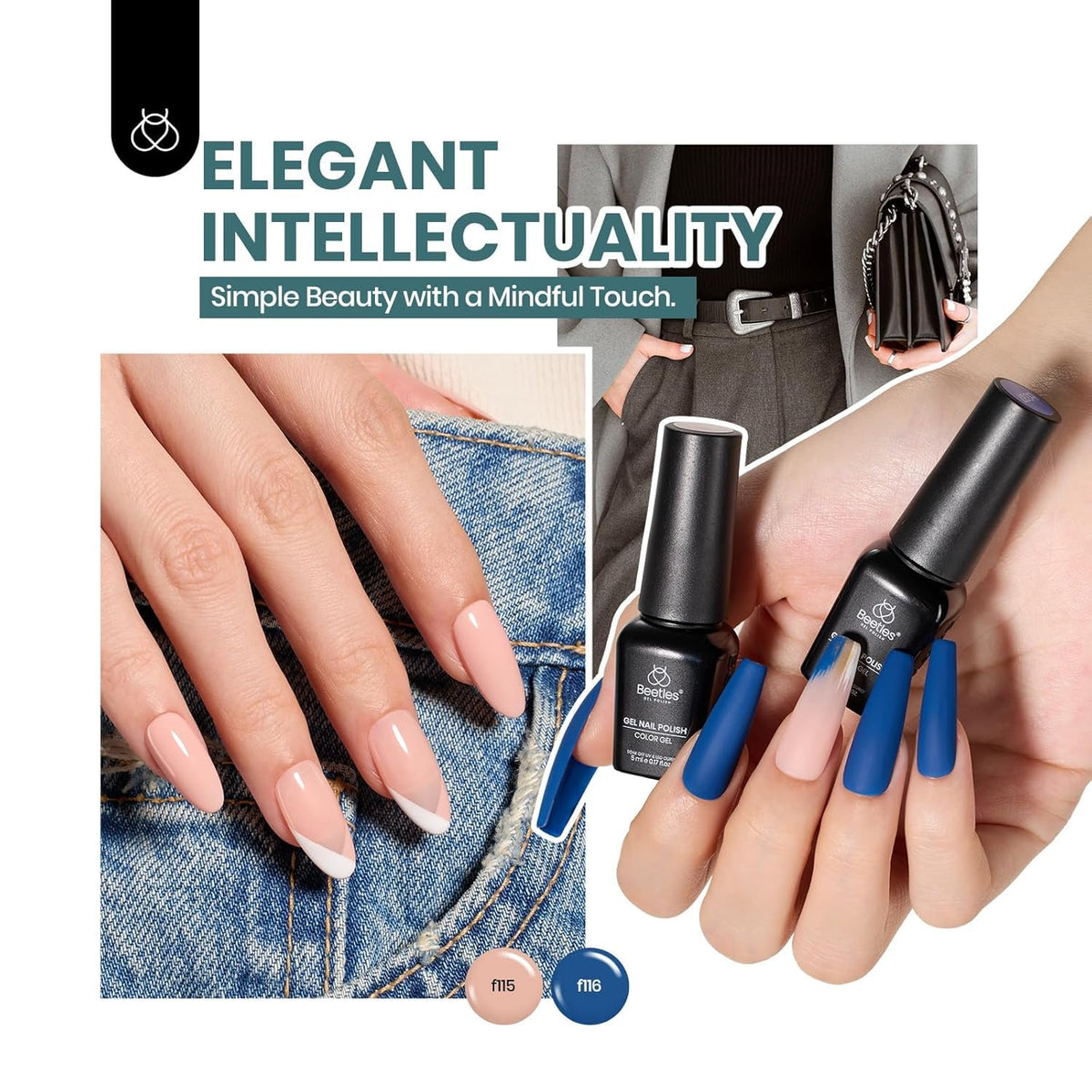 Beetles Gel Nail Polish Set, 63 PCS 55 Colors Gel Polish Kit with Base Coat