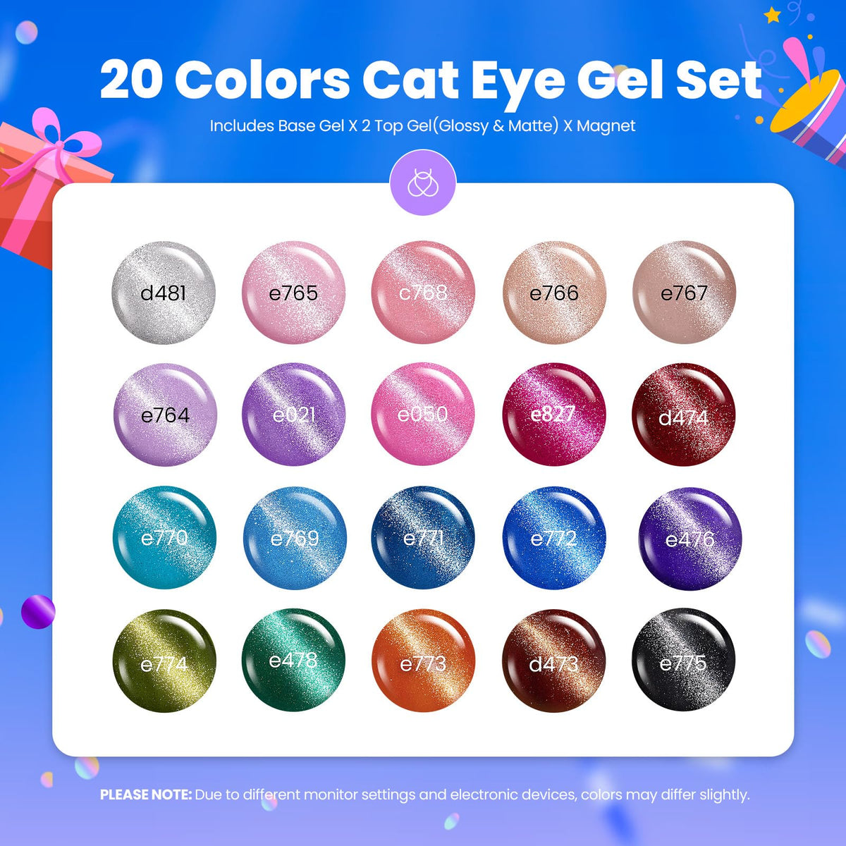 Beetles Fall Gel Polish Set, Fingertip Palette Collection, 32 Colors